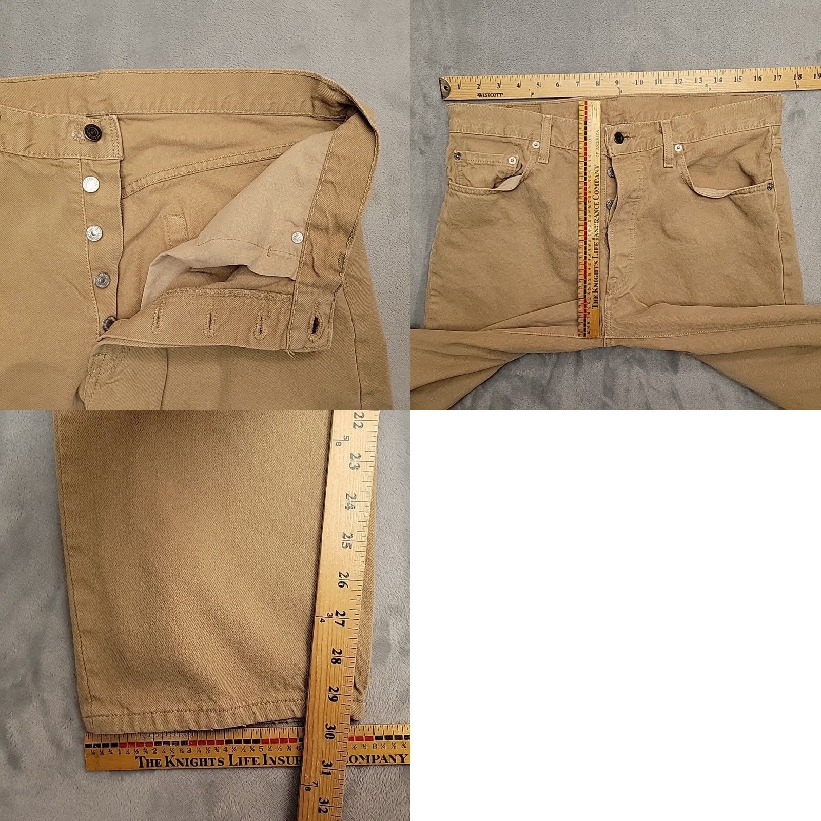 Etro VINTAGE Levis 501 Jeans Mens 34x30 Brown Beige Button Fly Made in USA Y2K Retro Size US 34 / EU 50 - 9 Thumbnail