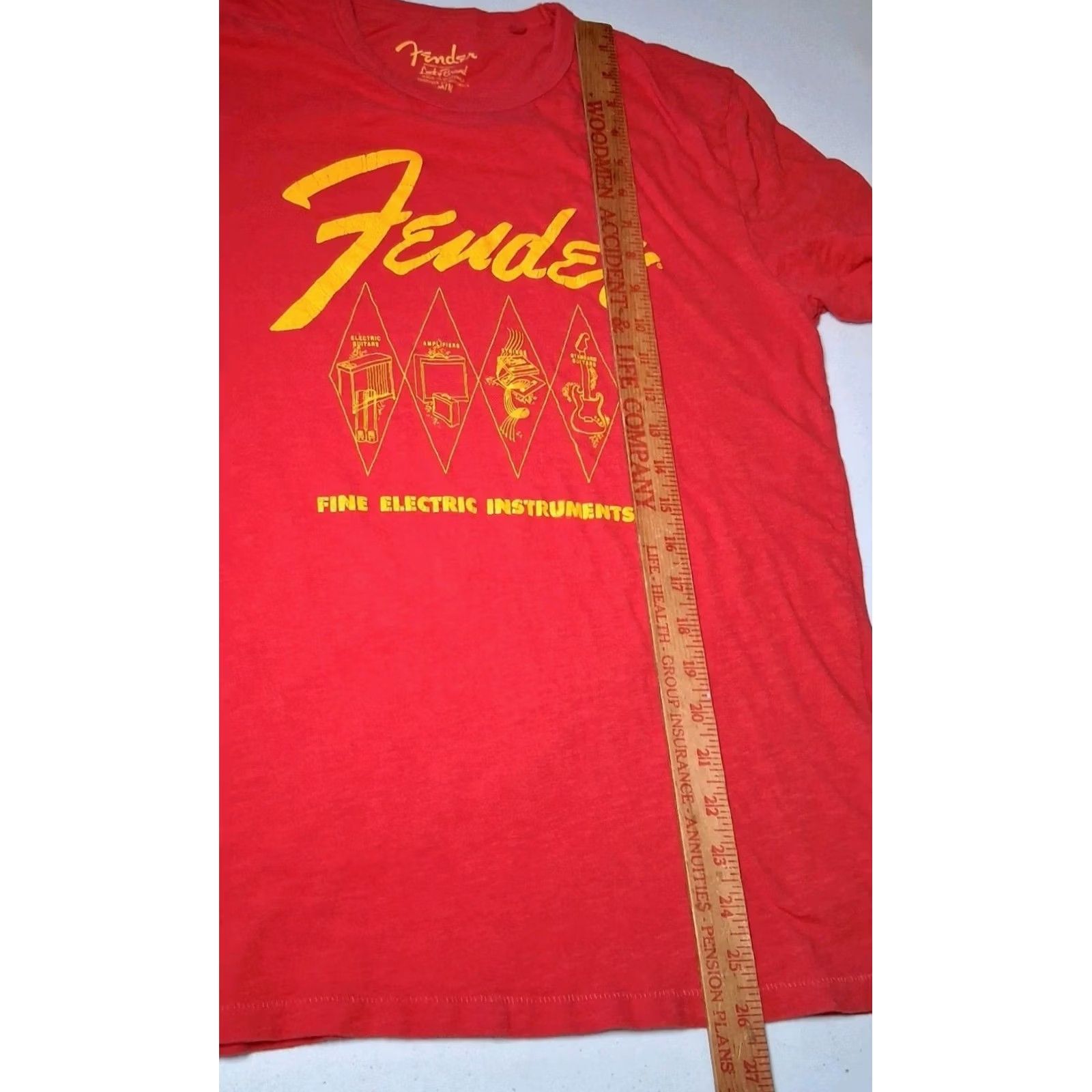 Lucky Brand Lucky Brand Red Shirt M Short Sleeve Crew Neck Graphic Guitar Amps Strings Music Distressed Look Mens T-Shirt Size US M / EU 48-50 / 2 - 5 Thumbnail