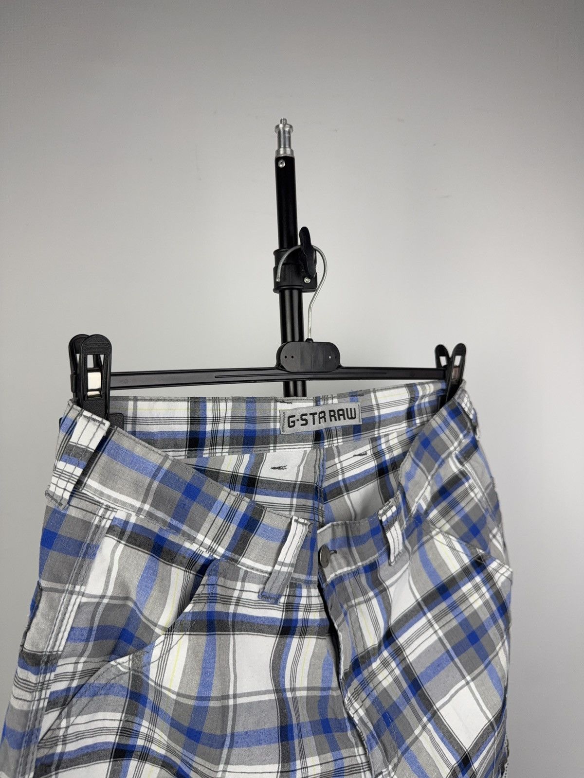 G-Star 00s G-Star RAW Checked Cargo Shorts Plaid Utility Style Size US 32 / EU 48 - 12 Thumbnail