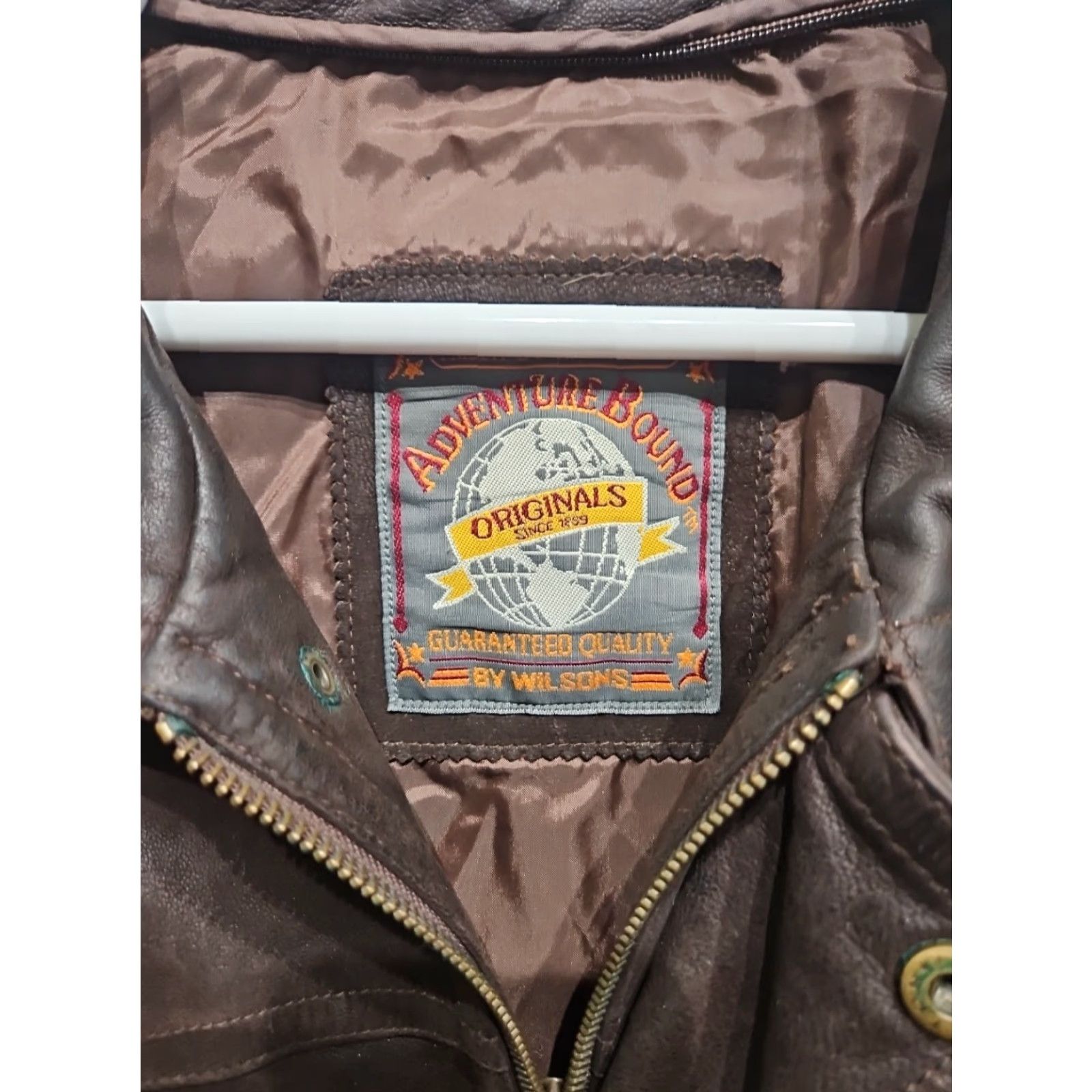 Vintage VINTAGE Adventure Bound Brown Suede Leather Jacket Coat Mens XL Western 90s Flight/Bomber Leather Bomber Jacket Mens XL Brown Zipper Size US XL / EU 56 / 4 - 4 Thumbnail