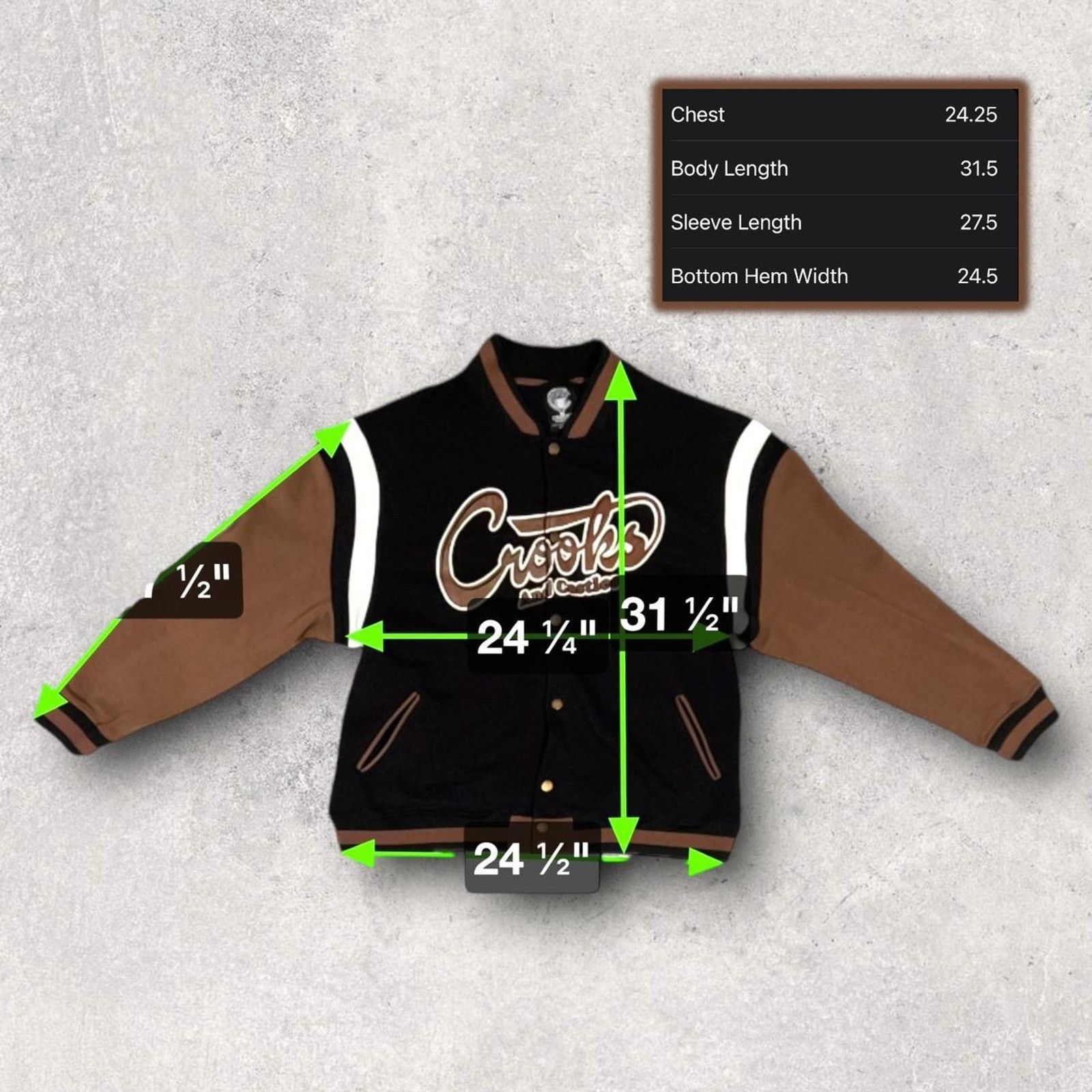 Crooks & Castles Crooks and Castles Brown & Black Varsity Jacket Size US XL / EU 56 / 4 - 5 Thumbnail