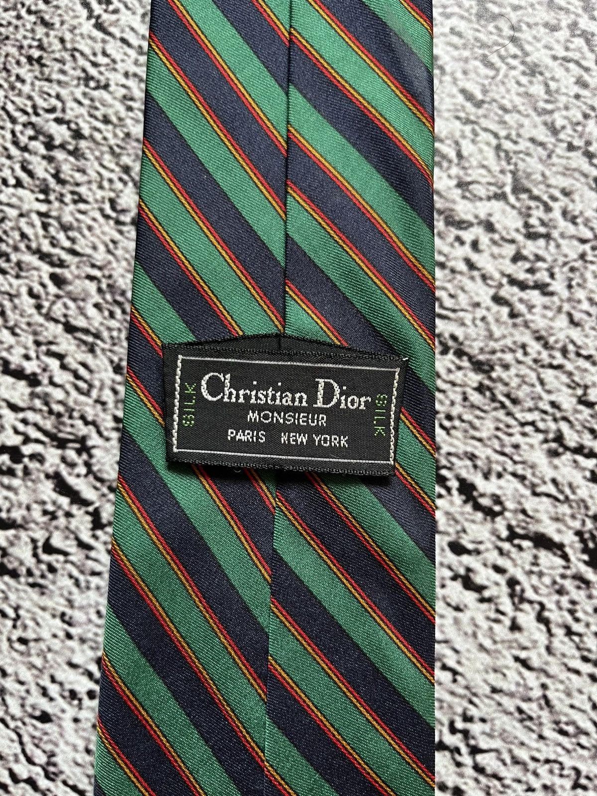 Christian Dior Monsieur Christian Dior Monsieur Striped Silk Tie Size ONE SIZE - 8 Thumbnail