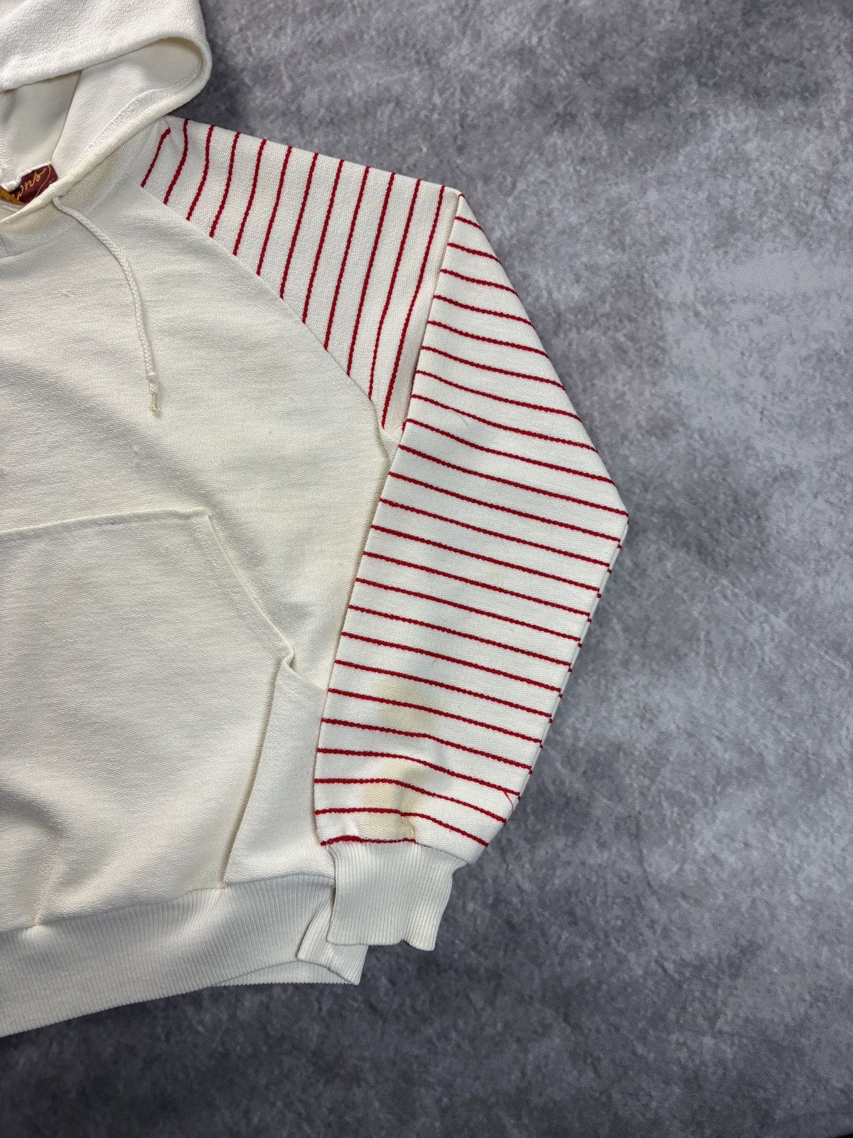 Vintage Vintage Sweatshirt Raglan Hoodie Pullover 70s Crayons Stripe Size US S / EU 44-46 / 1 - 8 Thumbnail