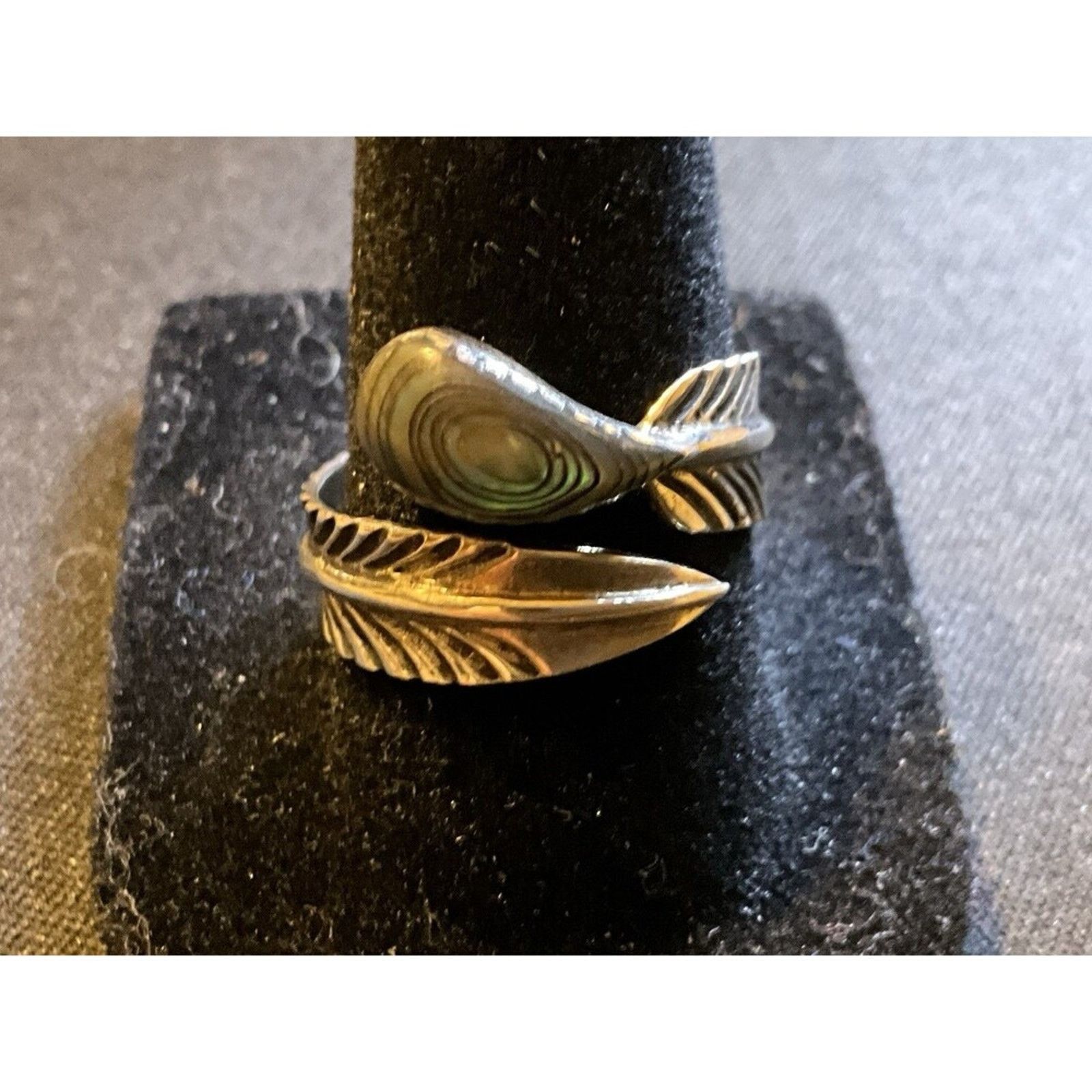 Other 925 Sterling Bypass Feather Labradorite Stone Ring Size 8.5 Size ONE SIZE - 1 Thumbnail
