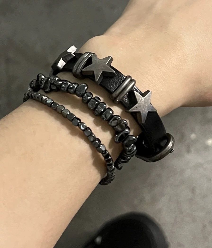 Japanese Brand × Jewelry Avant garde punk star stud mini leather bracelet Size ONE SIZE - 2 Thumbnail
