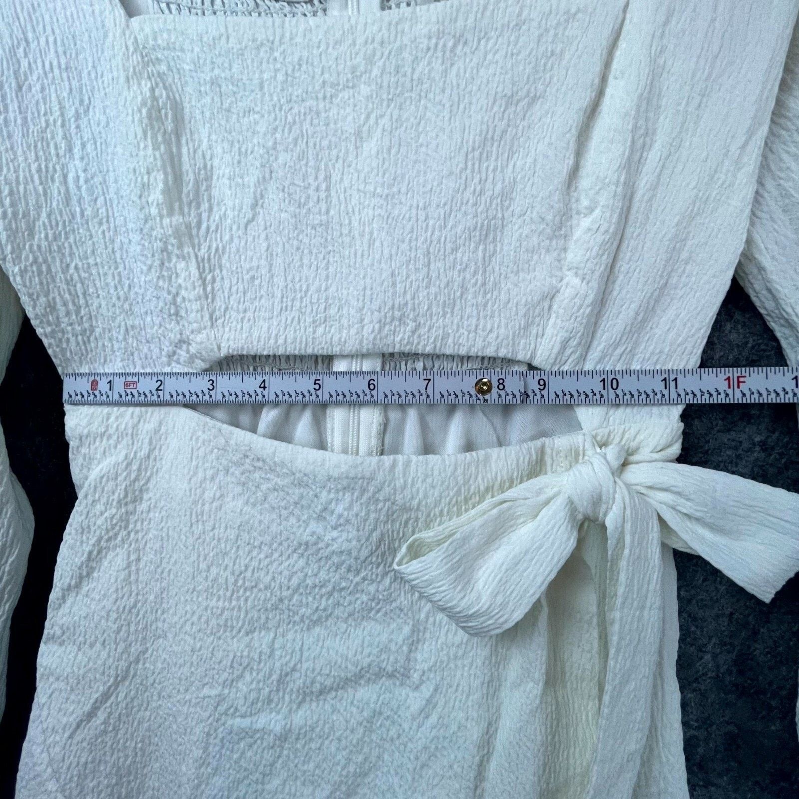 ASTR The Label ASTR The Label Dress Womens XS White Cutout Bow Cottage Chic Size XS / US 0-2 / IT 36-38 - 4 Thumbnail