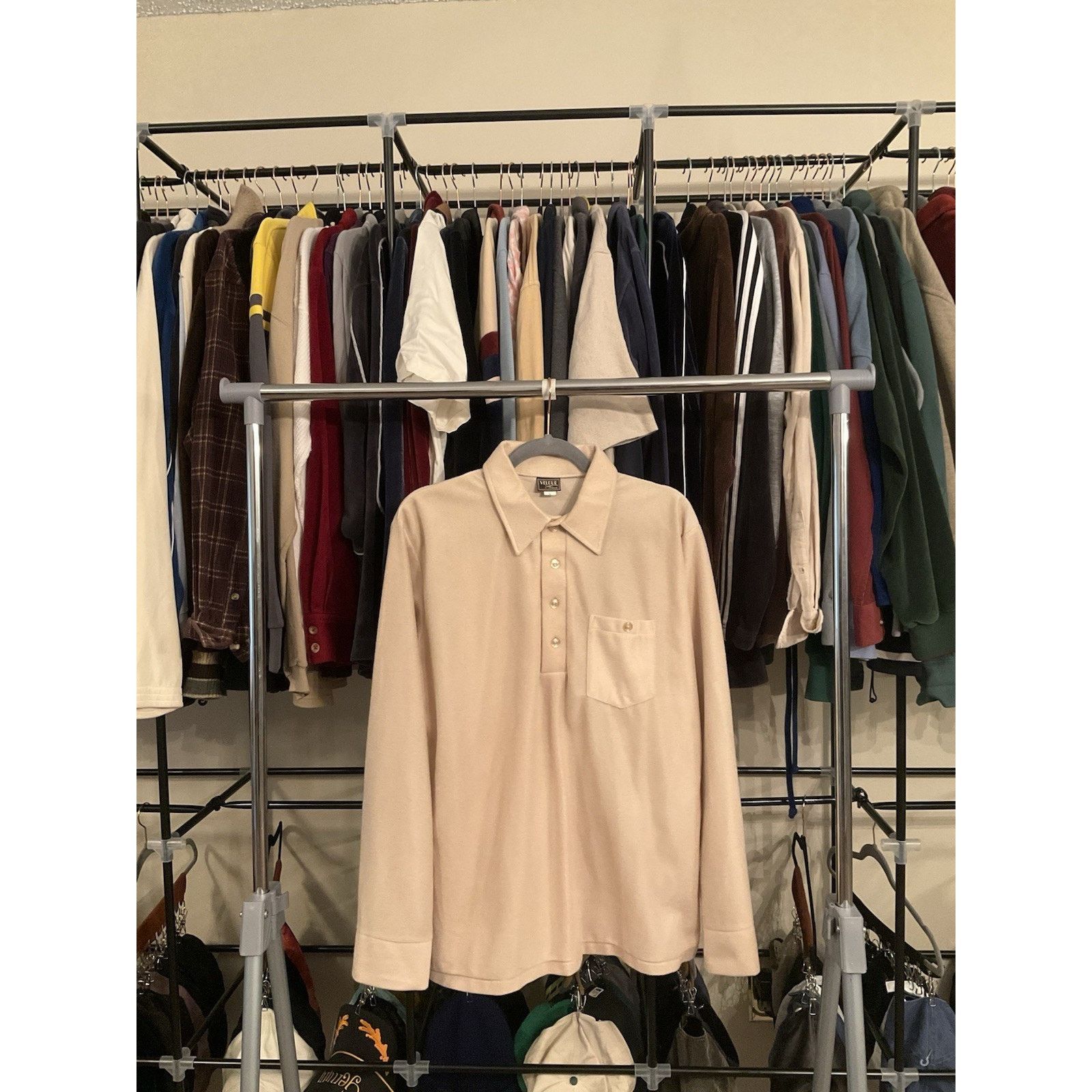 Velour 🔥 RARE Vintage Velour Dress Shirt Lightweight Classic Sz L Size US L / EU 52-54 / 3 - 1 Thumbnail