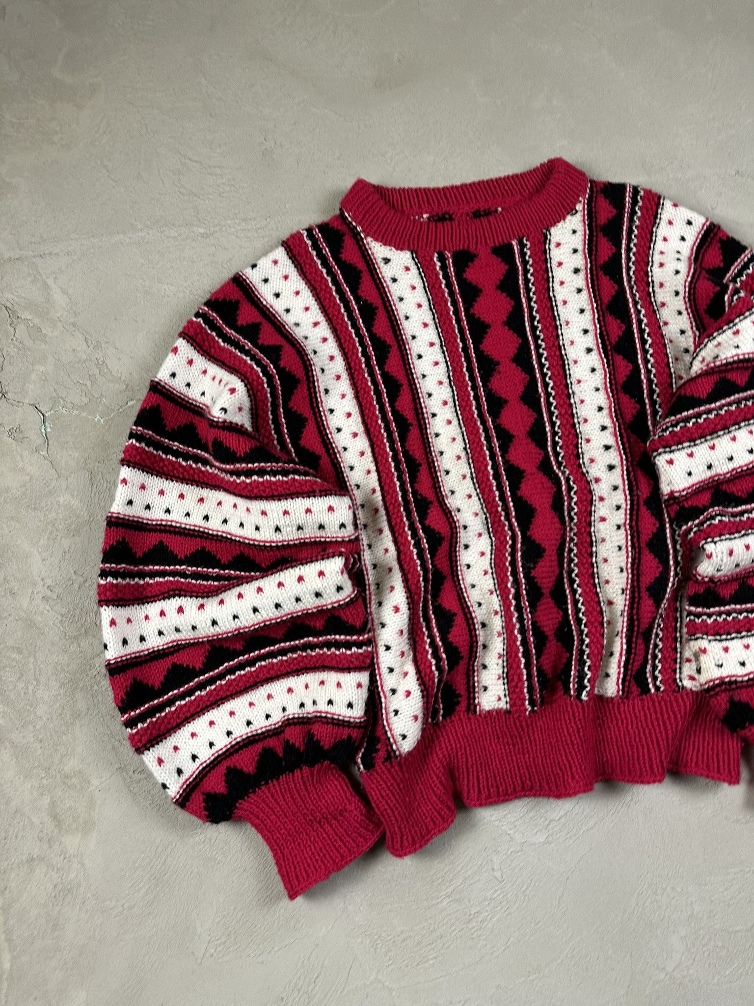 Vintage Vintage 3D Cable Coogi Style Knit Cotton Boxy Sweater Size US L / EU 52-54 / 3 - 3 Thumbnail