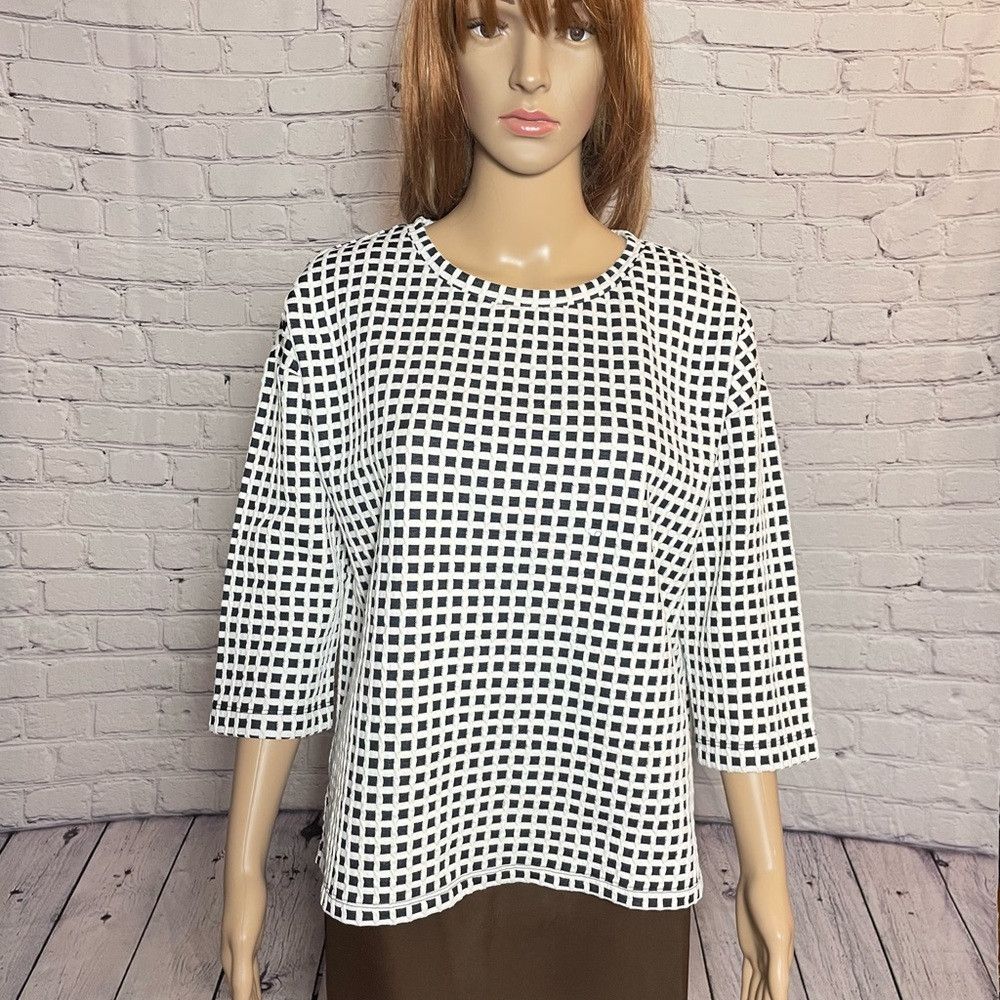 Lou & Grey Lou & Grey Cotton Black White 3/4 Sleeve Top Size M Size M / US 6-8 / IT 42-44 - 1 Thumbnail