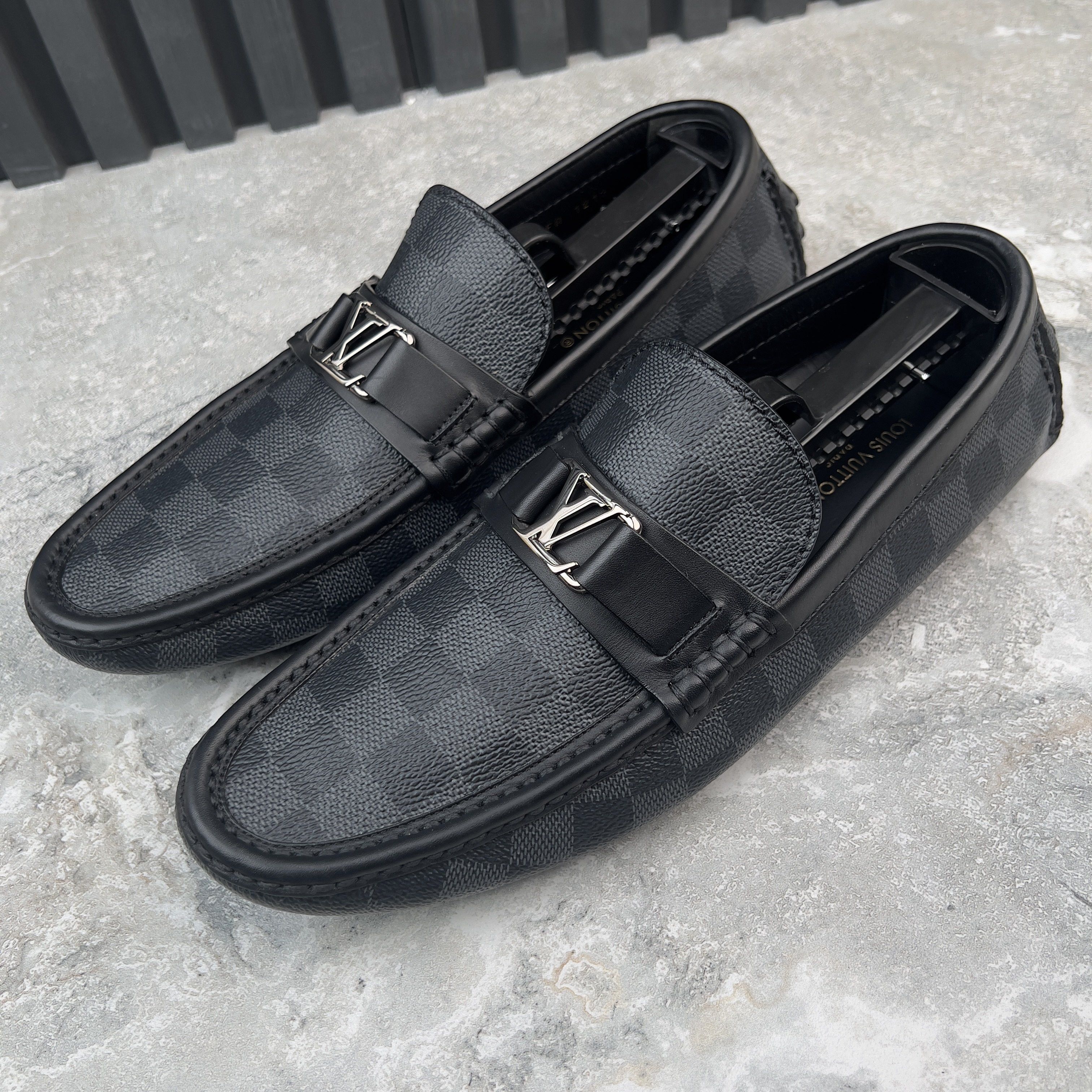 Louis Vuitton RRP$835 Hockenheim Moccasin Graphite Damier Size US 8.5 / EU 41-42 - 3 Thumbnail