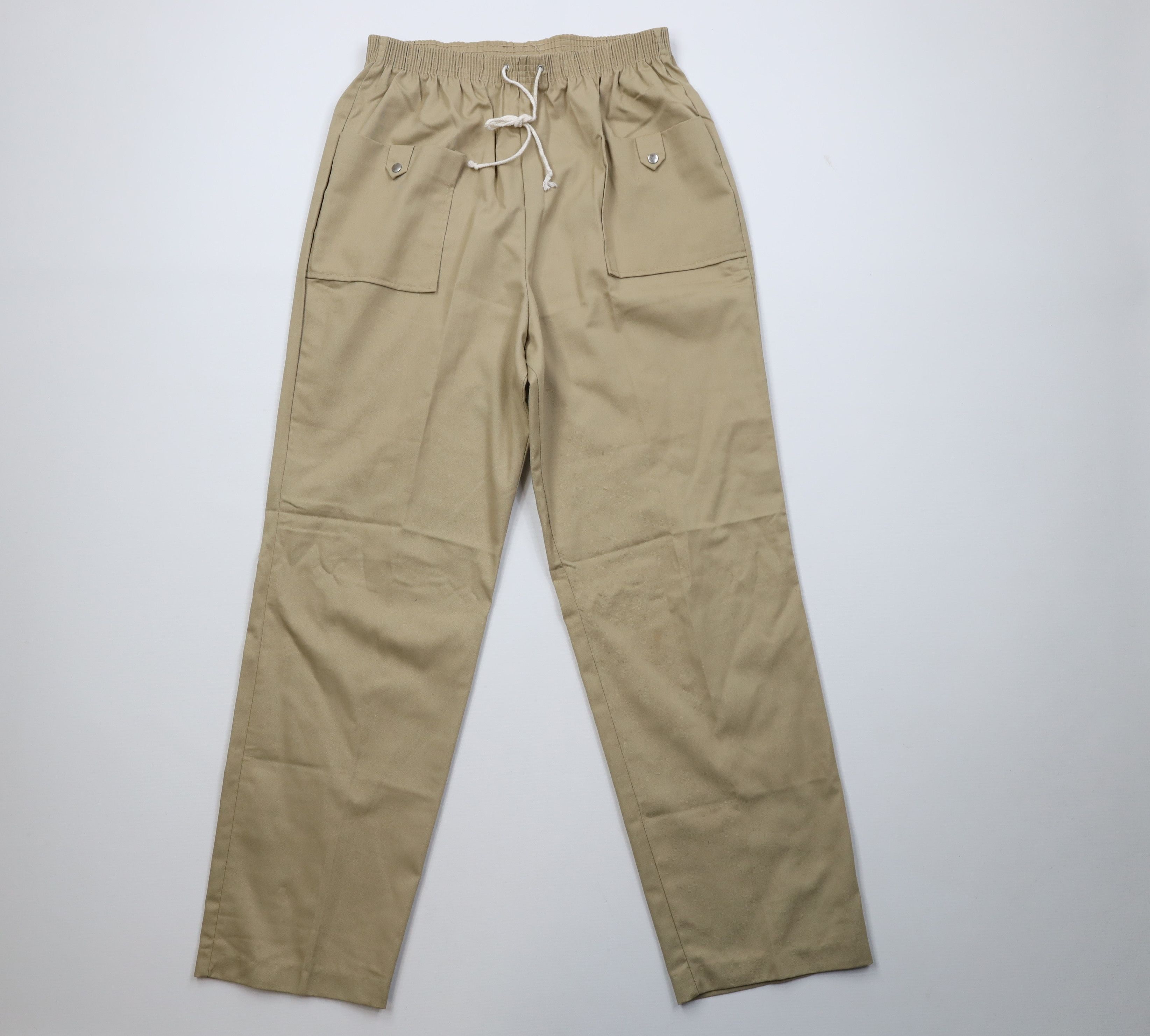 Vintage Vintage 70s Streetwear Big Pocket Knit Pants Beige USA Size 38" / US 16 / IT 52 - 1 Thumbnail