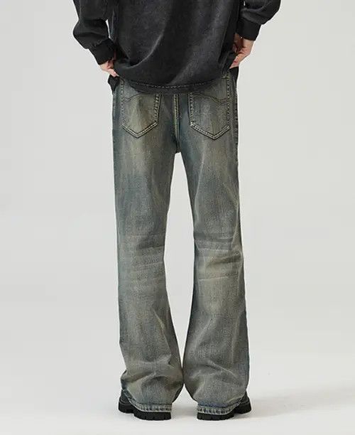 VIBE American high street washed loose flared distressed jeans Size US 32 / EU 48 - 6 Thumbnail