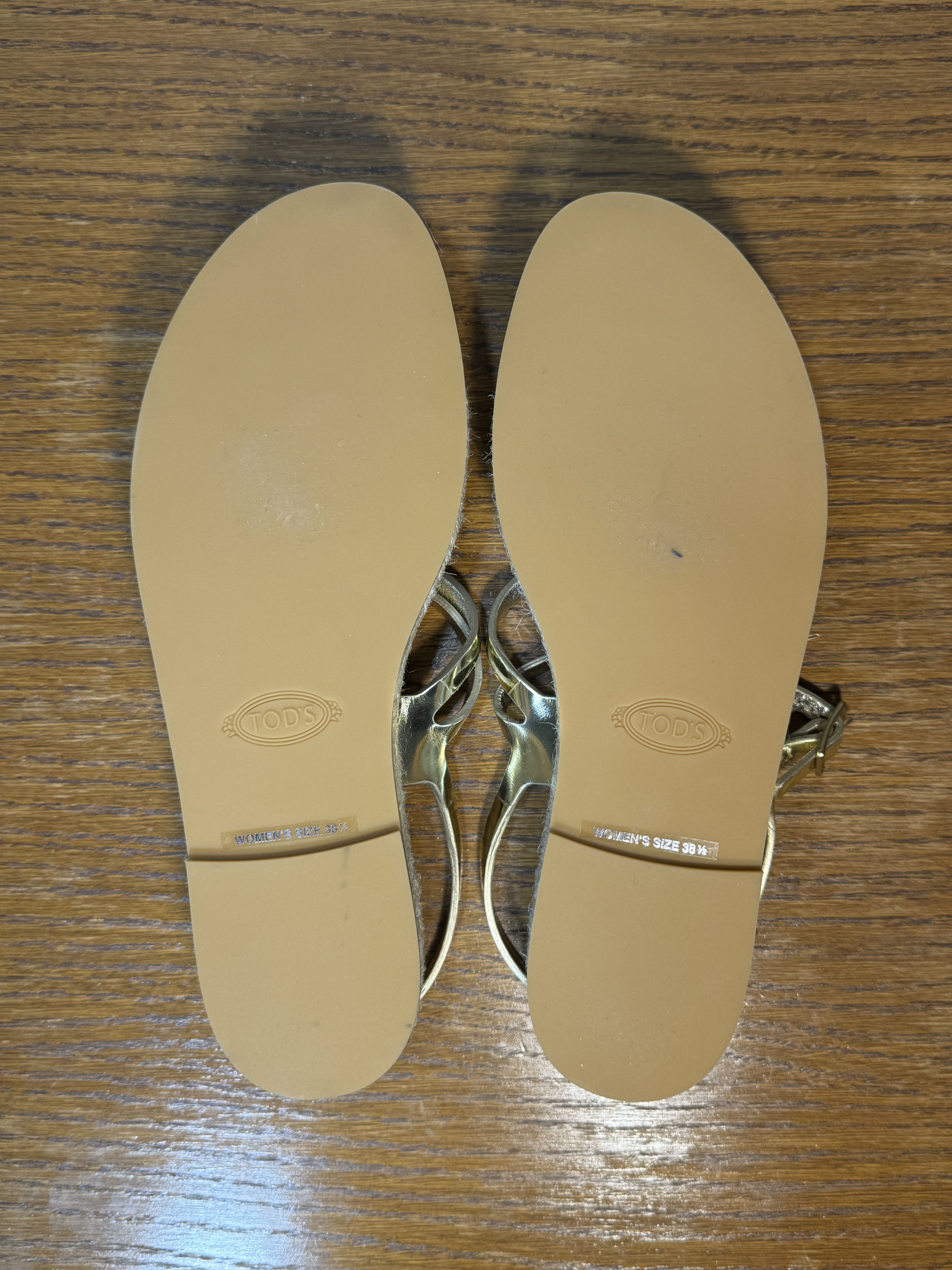 Tod's Tod's gold leather espadrille sandals Size US 7.5 / IT 37.5 - 5 Thumbnail