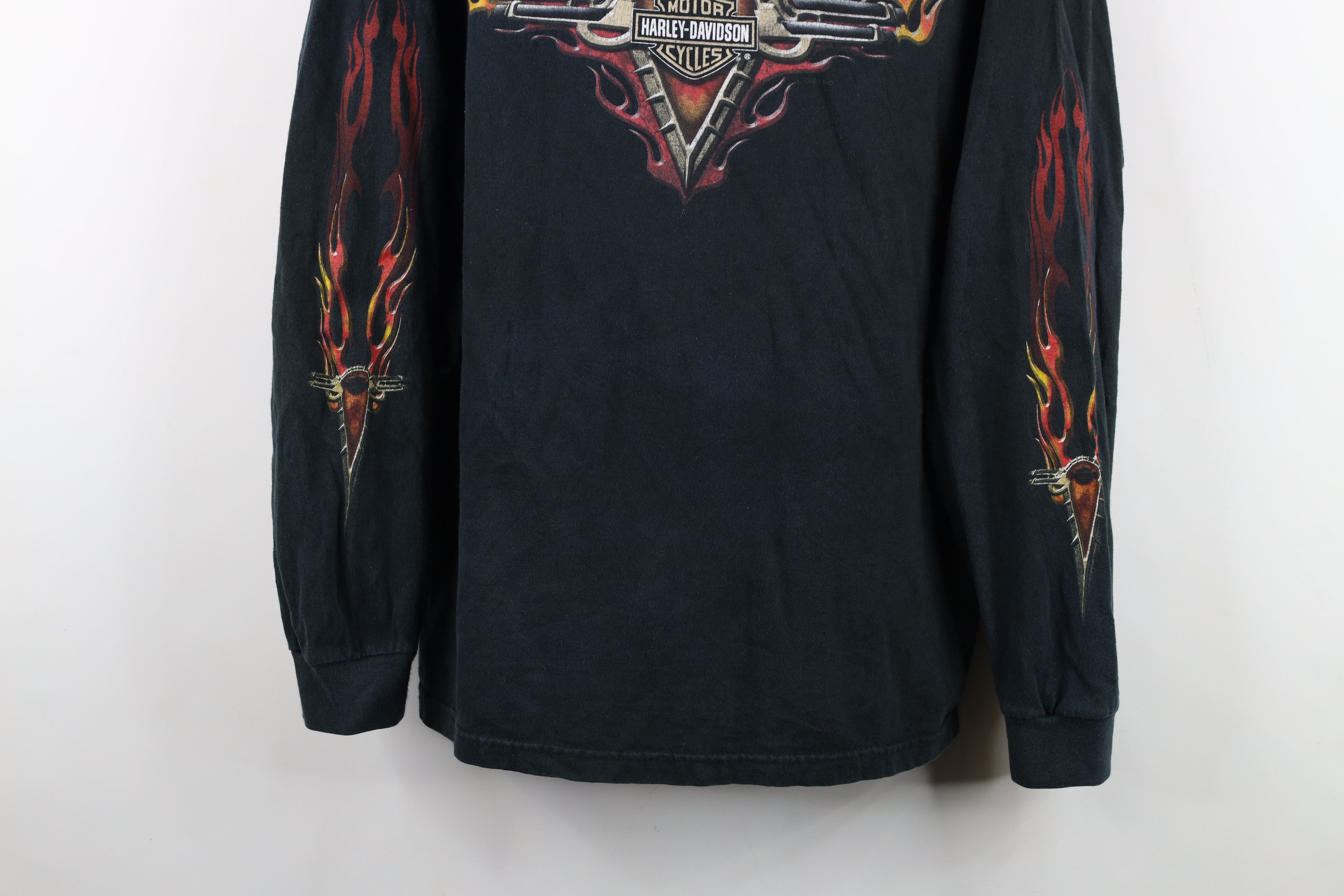 Harley Davidson Vintage Harley Davidson Flames Long Sleeve T-Shirt Black Size US M / EU 48-50 / 2 - 3 Thumbnail