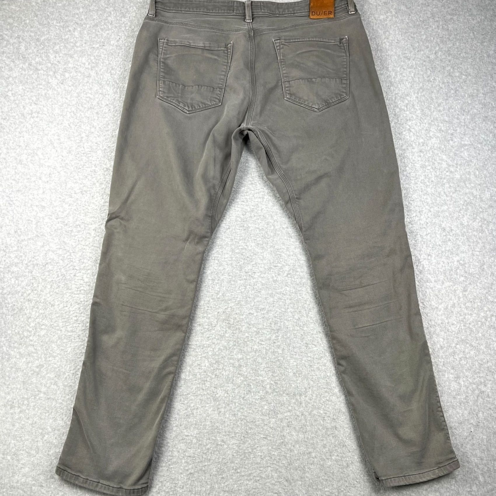 DUER DUER DU/ER No Sweat N2X Relaxed Taper Pants Stretch Chino 38x32 Grey Mens Size US 38 / EU 54 - 2 Thumbnail