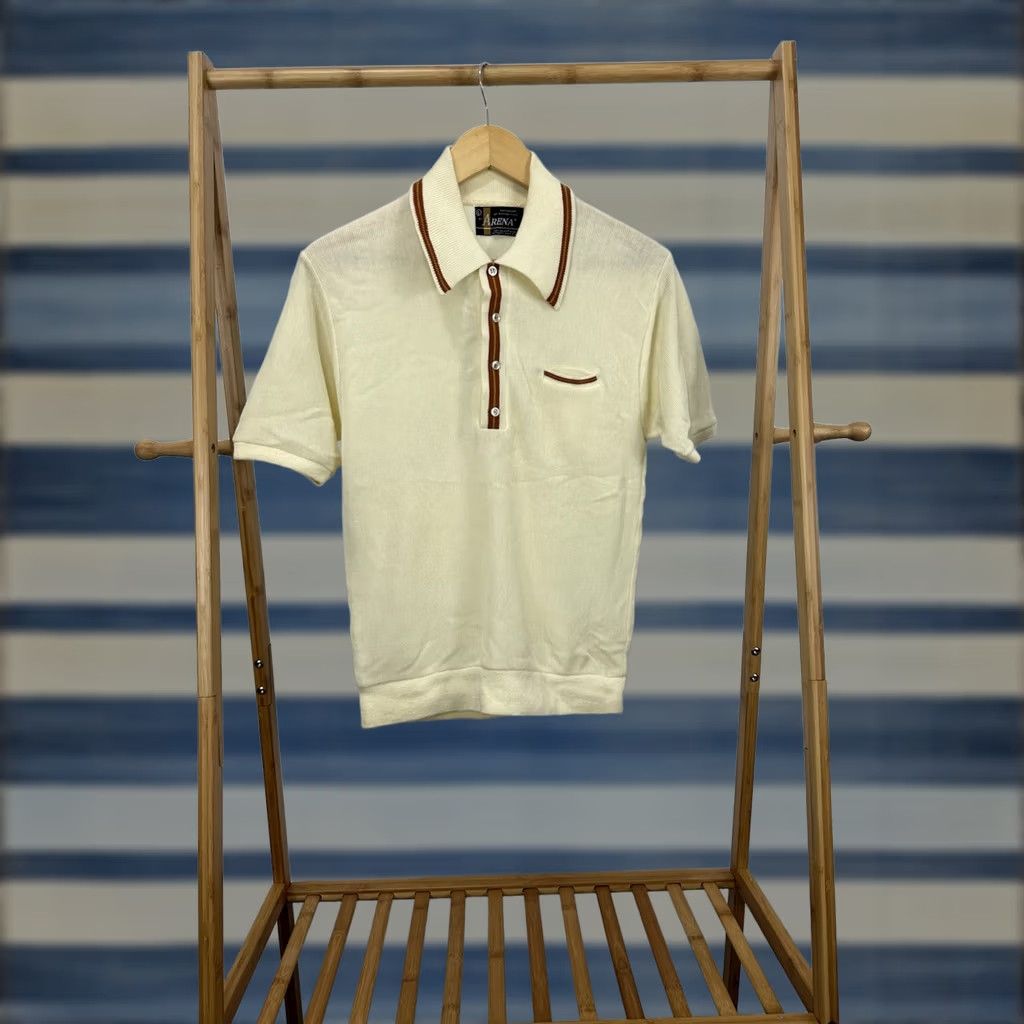Vintage VINTAGE Arena Rockabilly Orlon Polo Shirt L 60s Cream Mens Size US L / EU 52-54 / 3 - 1 Thumbnail
