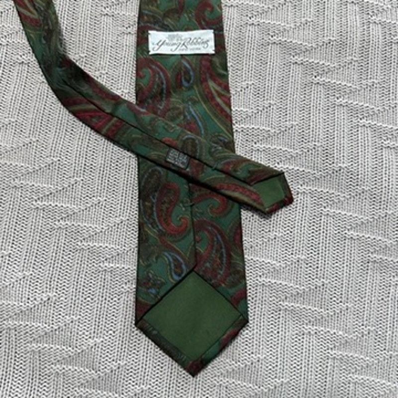 Vintage Vintage Young Robbins green paisley silk tie Size ONE SIZE - 3 Thumbnail
