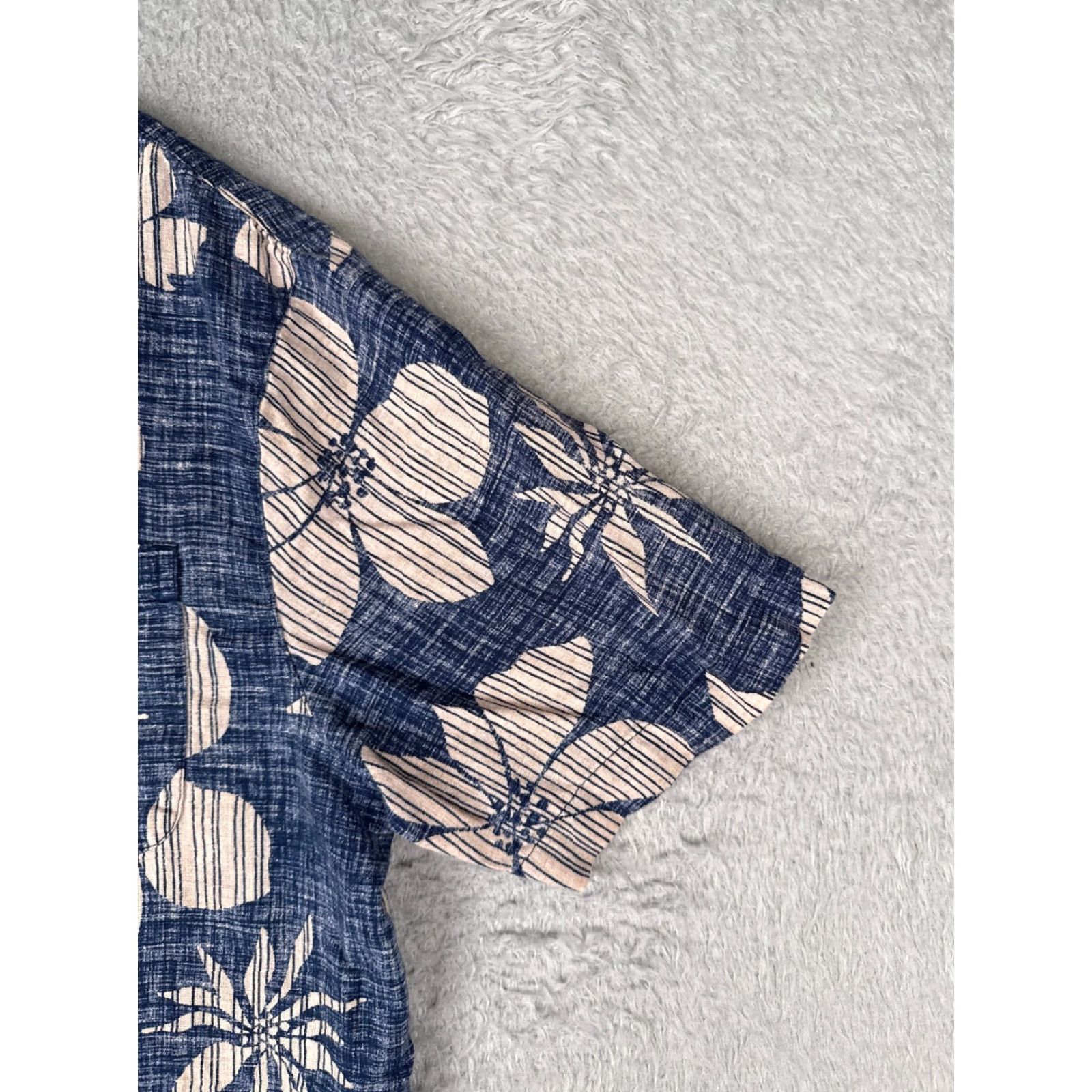 George GEORGE Shirt Men Medium Blue White Floral Button Up 100% Rayon Pocket Hawaiian Vintage No Size US M / EU 48-50 / 2 - 2 Thumbnail
