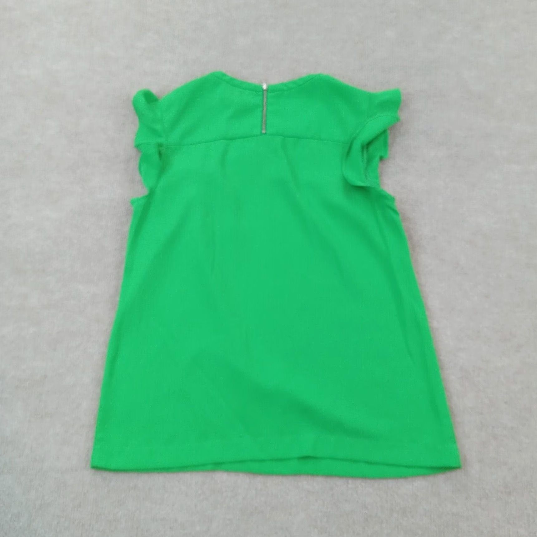 J.Crew Womens Green Ruffle Top J Crew Size 4 XL Short Sleeve Zipper Casual Business Shirt Size S / US 4 / IT 40 - 7 Thumbnail