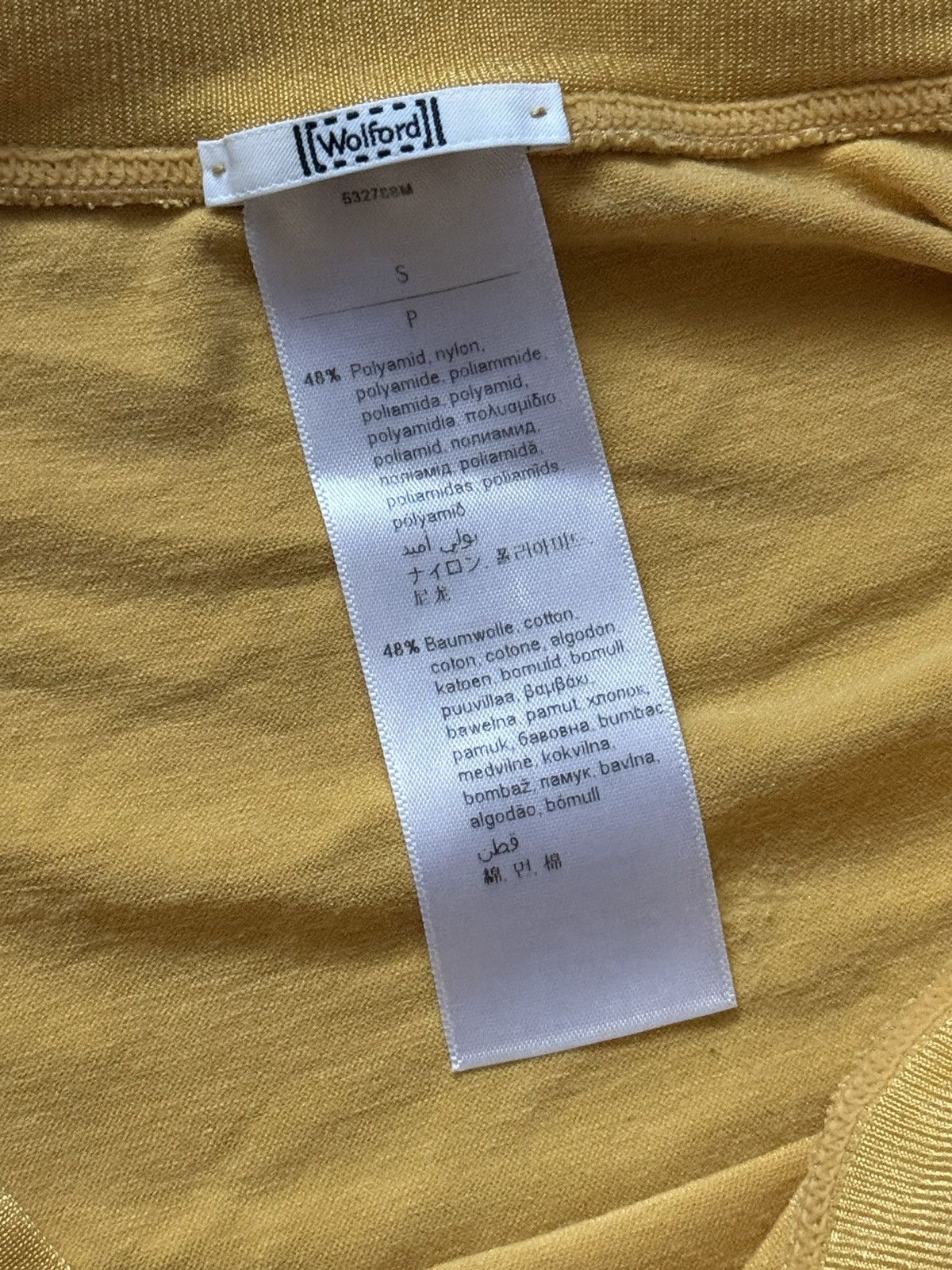 Designer × Wolford Wolford S yellow top long sleeve top tee T-shirt blouse tank Size S / US 4 / IT 40 - 6 Thumbnail