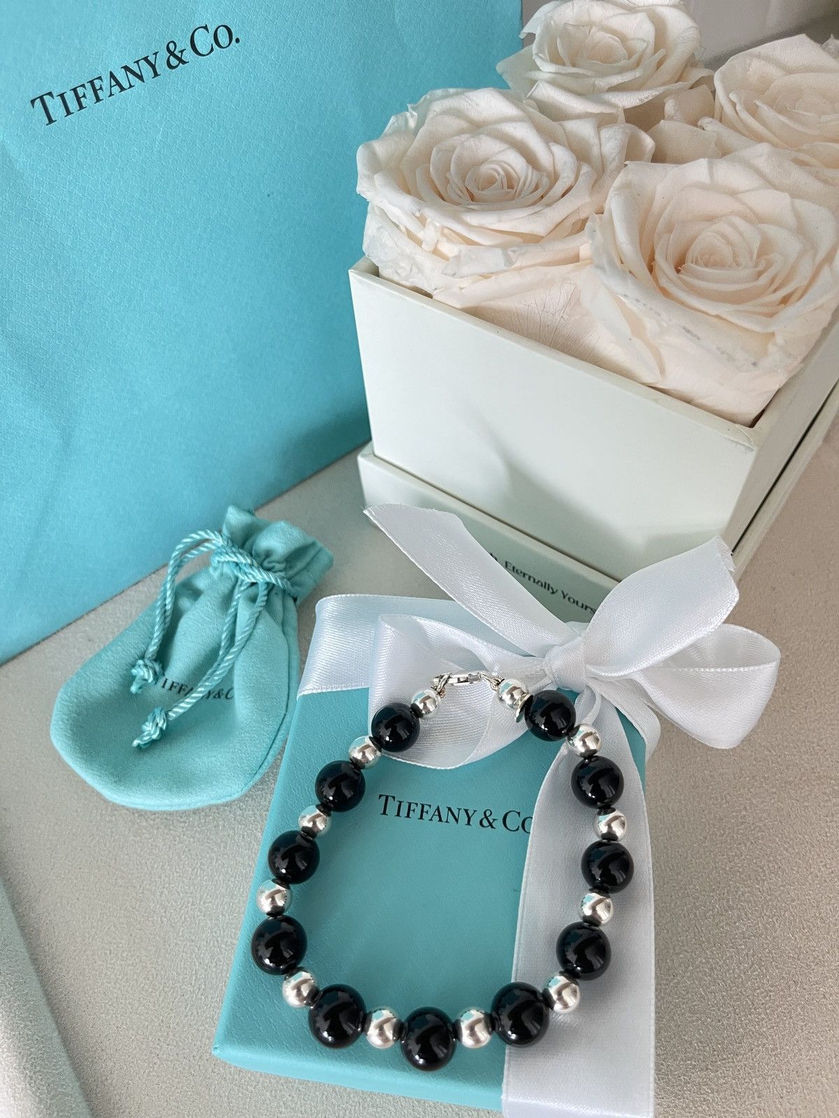 Tiffany & Co. Tiffany & Co. Black Onyx Silver Bracelet 10 mm Sz 8” in NEW Size ONE SIZE - 16 Thumbnail