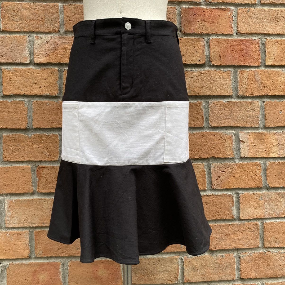 Tsumori Chisato TSUMORI CHISATO Black and White Panel Flare Skirt Size 29" - 5 Thumbnail