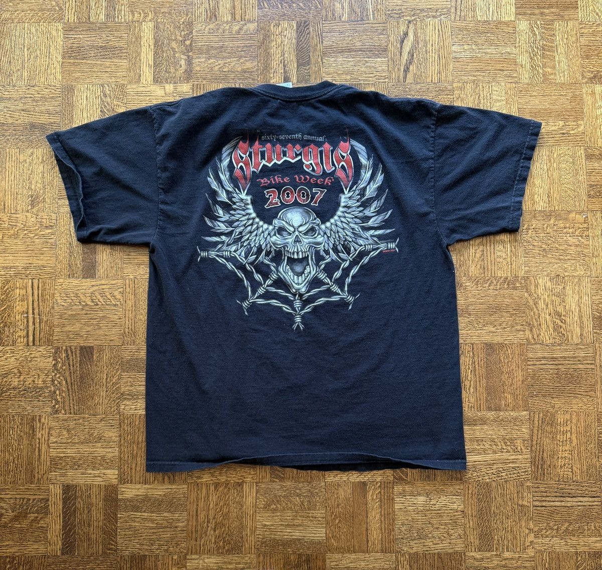 Vintage Vintage Y2K Bike Week Skull Graphic Tee Size US XL / EU 56 / 4 - 1 Thumbnail