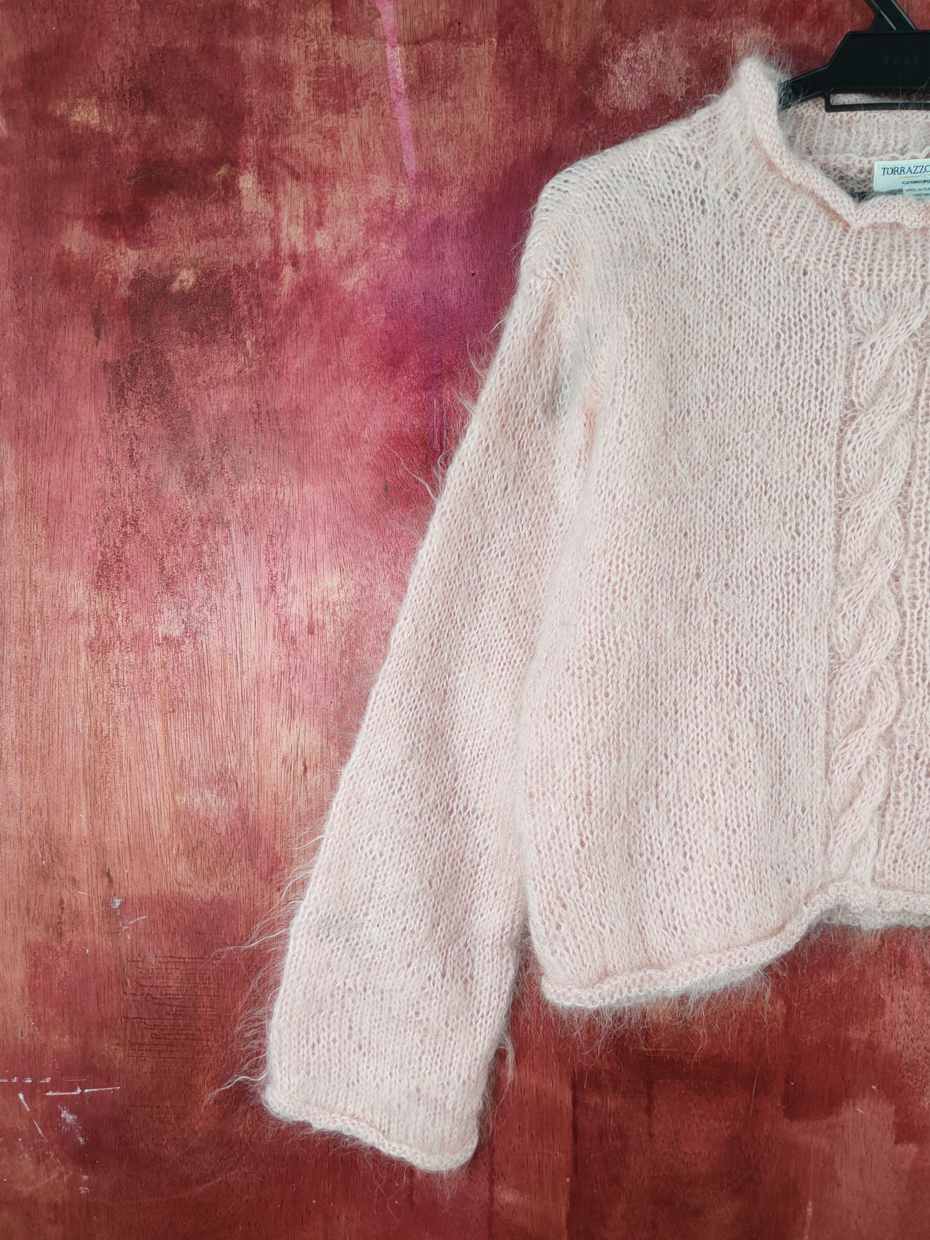 Japanese Brand Torrazzo Donna Peach Shag Shaggy Fur Mohair Knitwear #S2080 Size M / US 6-8 / IT 42-44 - 3 Thumbnail
