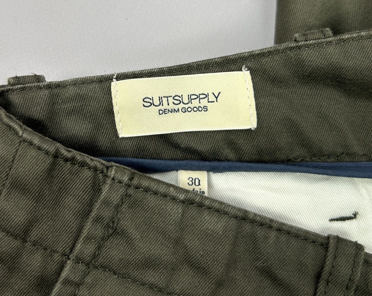 Designer × Suitsupply SUITSUPPLY Denim Goods Bennet Trousers W30 Chino Pants Khaki Size US 30 / EU 46 - 8 Thumbnail