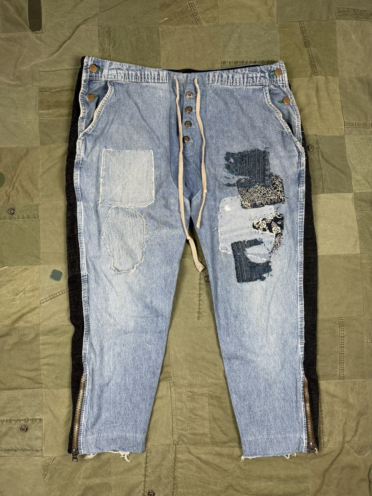 Greg Lauren Vintage Denim Tux Lounge Pants Size US 36 / EU 52 - 1 Thumbnail