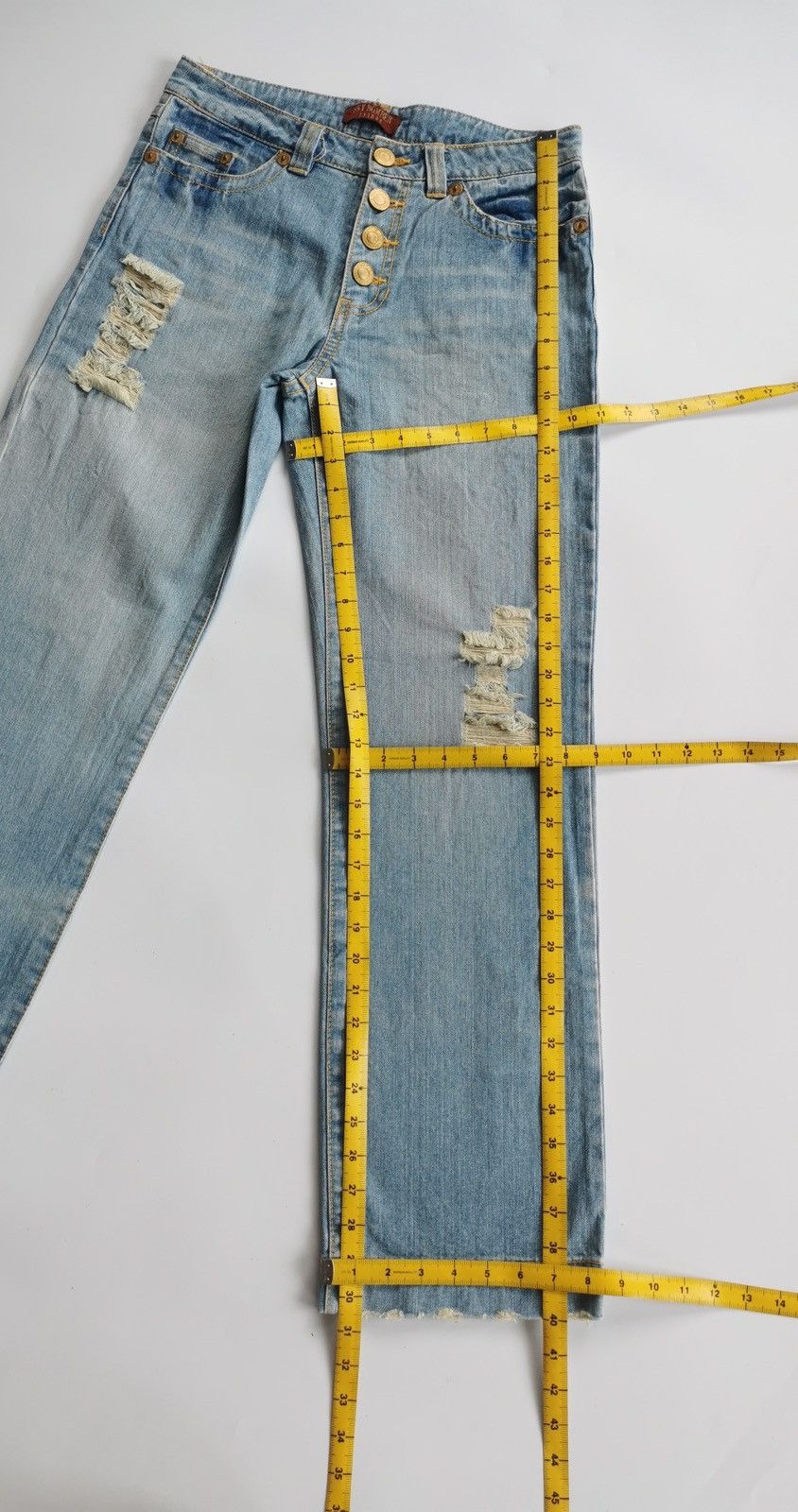 Japanese Brand Sky Bomber Japan Showed Button Distressed Jeans Size US 30 / EU 46 - 10 Thumbnail
