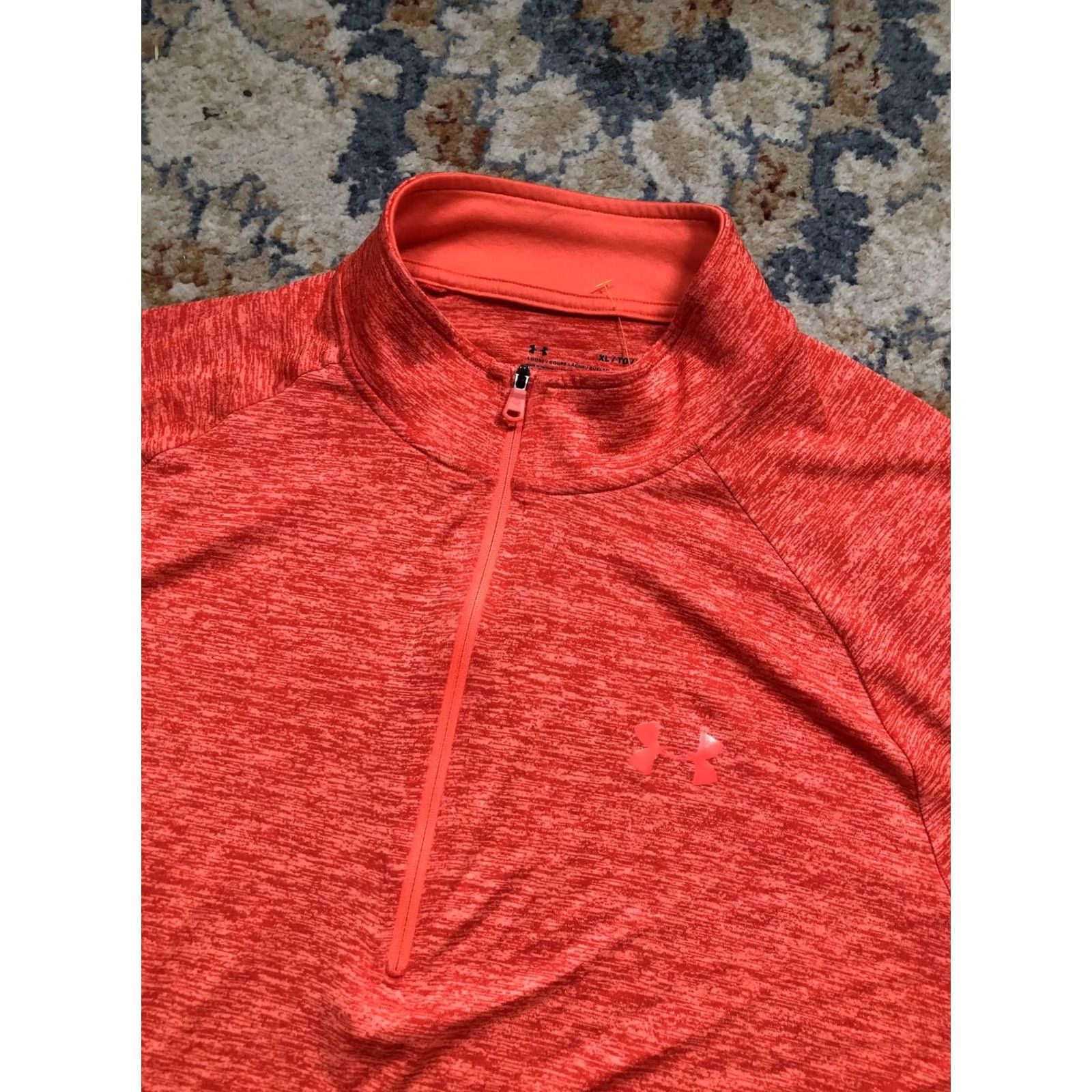 Under Armour Under Armour HeatGear Pullover Mens XL Red 1/4 Zip Mock Neck Long Sleeve Running Gym Training Lightweight Moisture Wicking Size US XL / EU 56 / 4 - 6 Thumbnail