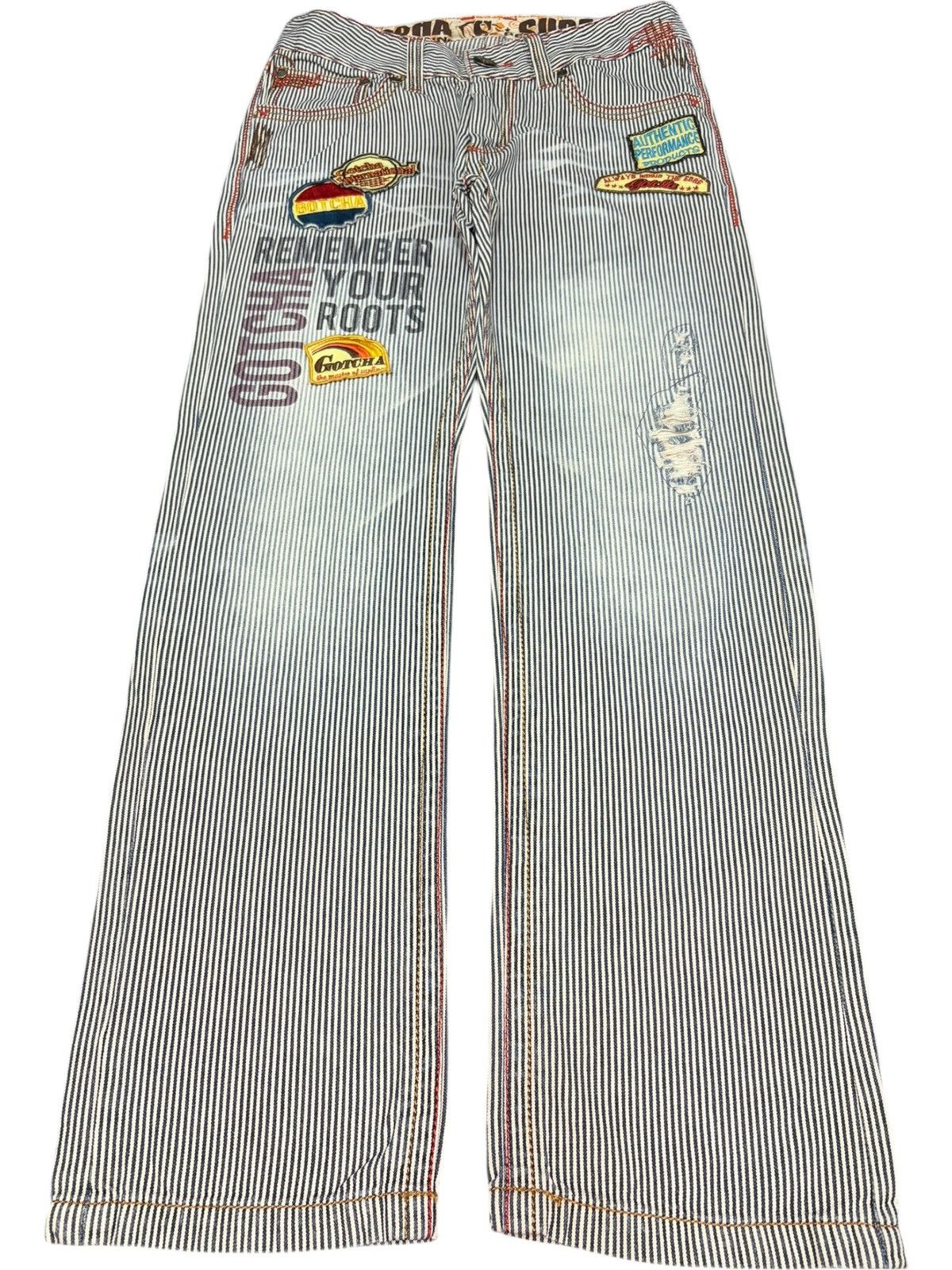 Edwin Vintage Japanese Brand Hickory Patches Distress Jeans Size US 30 / EU 46 - 1 Thumbnail