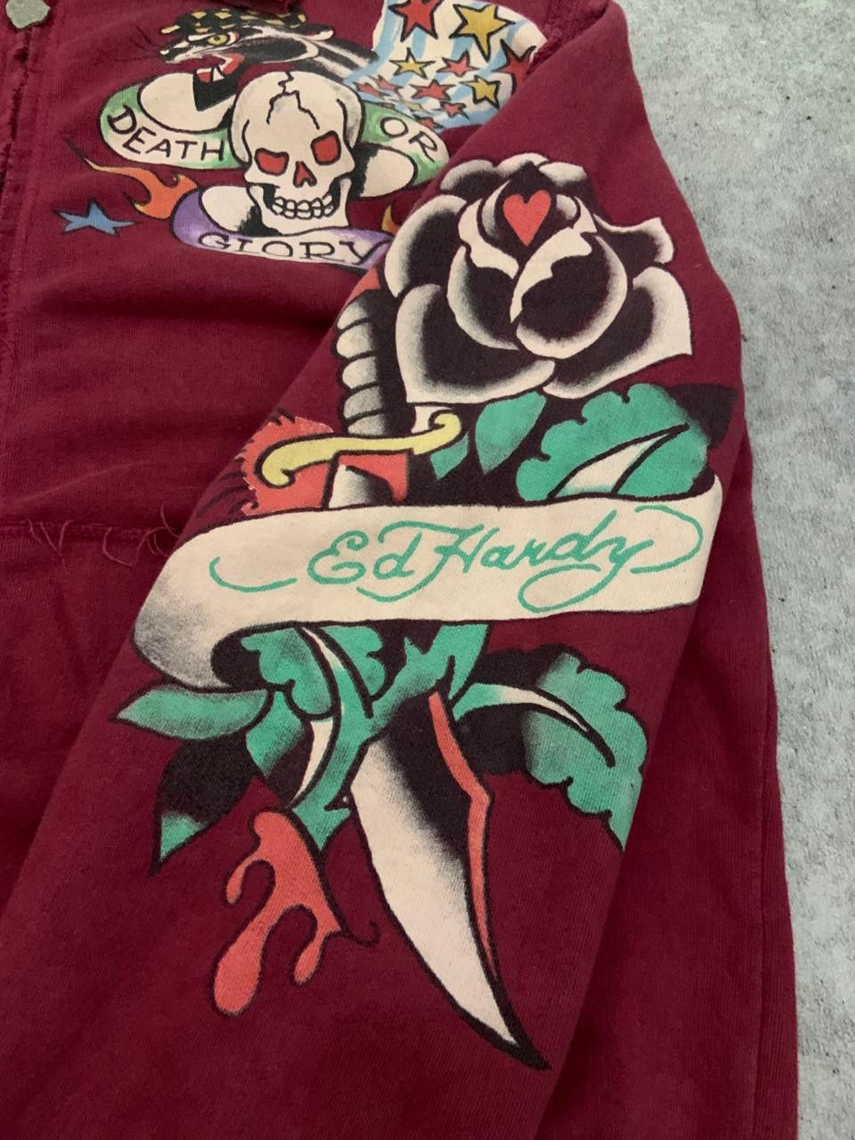 Ed Hardy Vintage 90s Ed Hardy Ripped Track Jacket Size US L / EU 52-54 / 3 - 4 Thumbnail