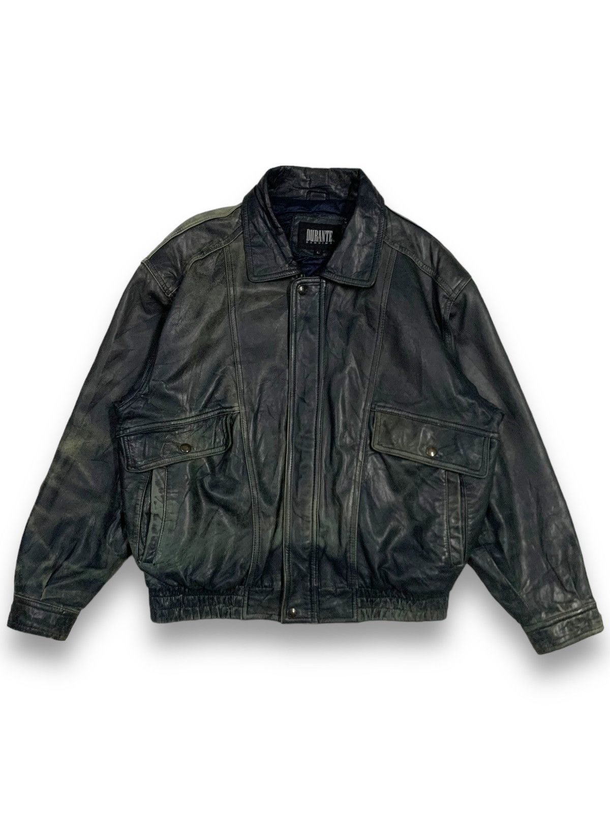image of Genuine Leather x US Air Force Vintage Durante Genuine Sheepskin Leather Bomber Jacket in Brown Lea