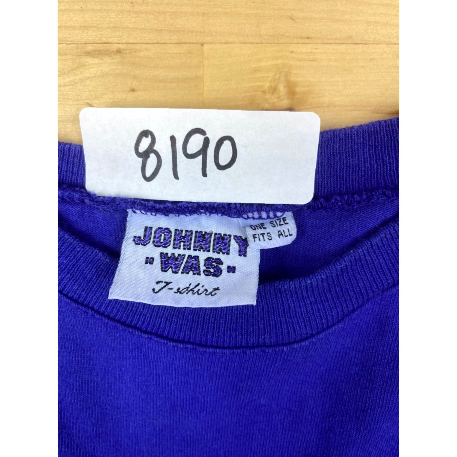 Johnny Was VINTAGE Johnny Was T Shirt One Size Fits All Royal Blue Sun Embroidered #8190 Shirts Womens One Size Royal Blue Embroidered Flower 1990s Size ONE SIZE - 2 Thumbnail