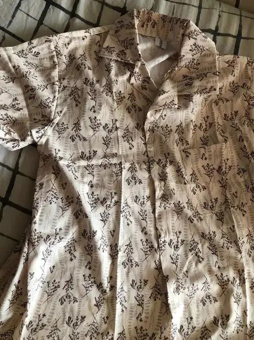 Other Leaves Design Beige Button Up Shirt Size US L / EU 52-54 / 3 - 4 Thumbnail