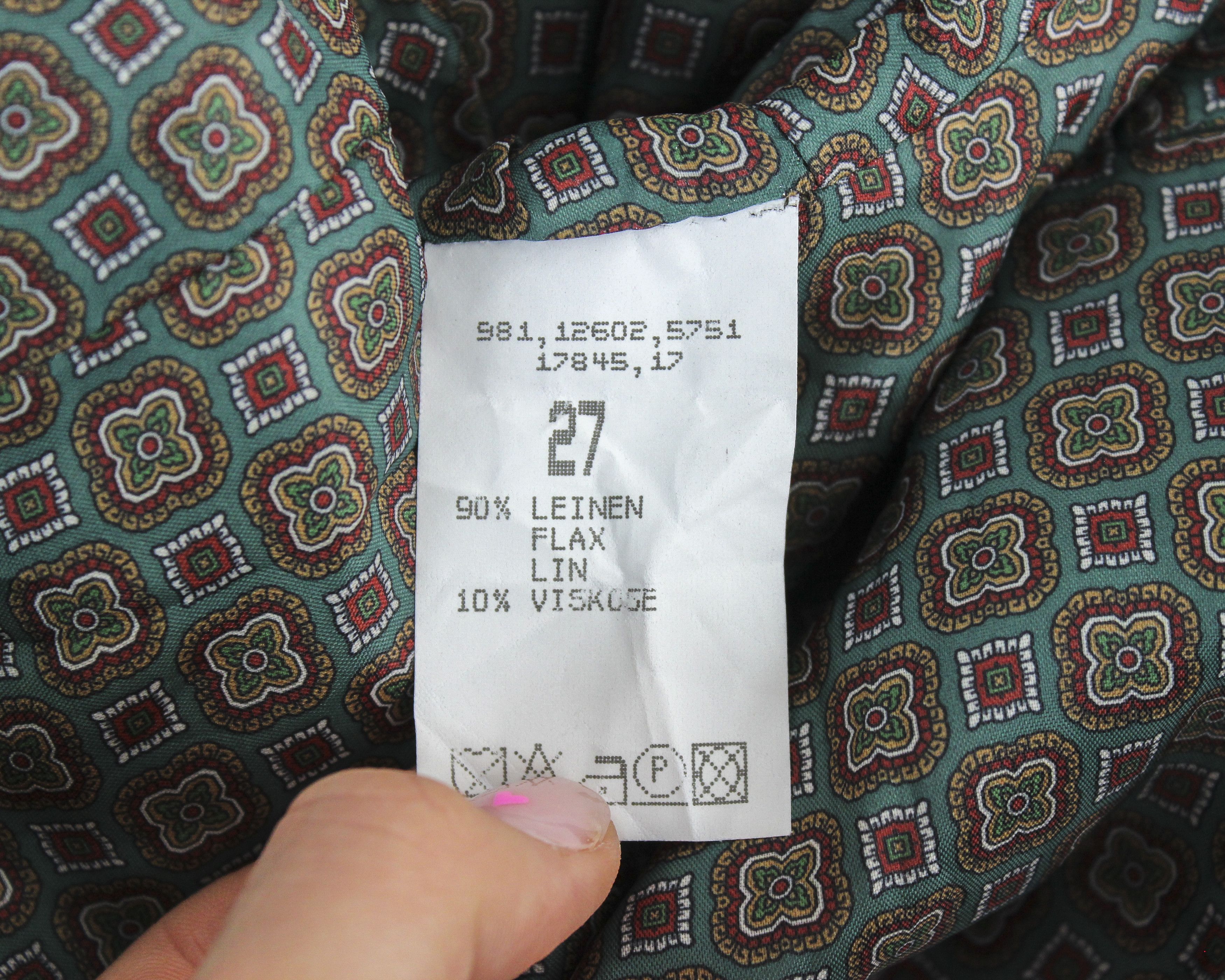 Vintage TOFANA US 44S Linen Ethnic Blazer Coat Tracht Jacket Jager L Size 44S - 8 Thumbnail