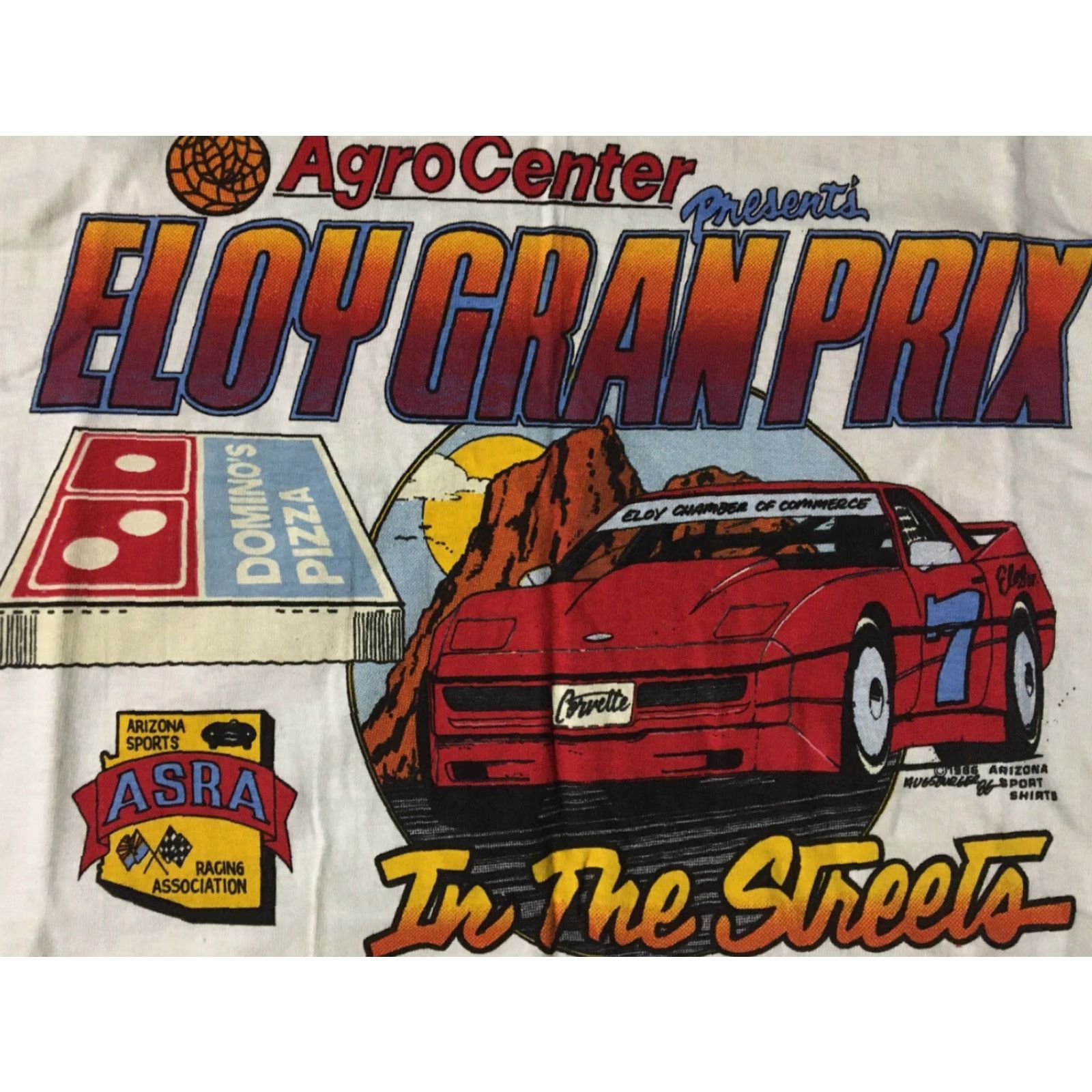 Vintage VINTAGE Eloy Gran Prix Dominos Pizza Budweiser Racing Shirt L White Mens Short Sleeve 1980s 80s Grunge NASCAR Corvette Race Car USA Arizona ASRA Promo Size US L / EU 52-54 / 3 - 3 Thumbnail