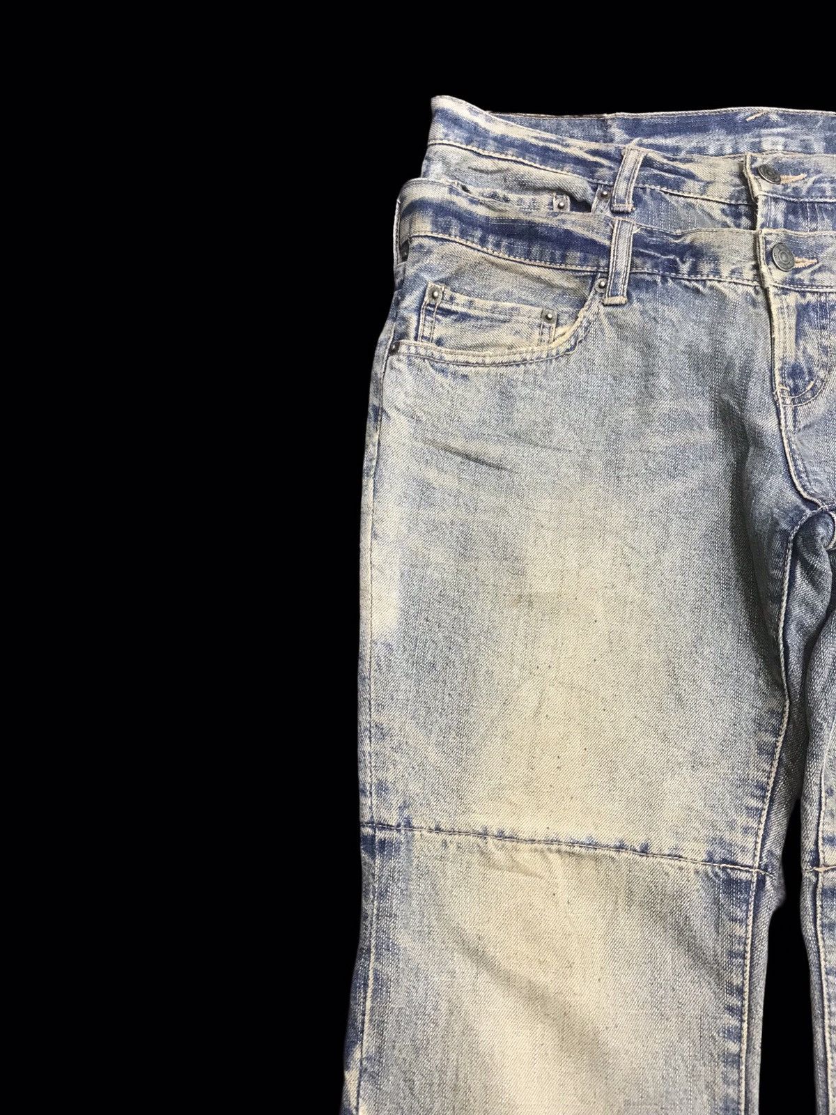 PPFM 💥DOUBLE WAIST💥Archival PPFM Distressed Patchwork Denim F86 Size US 33 - 3 Thumbnail