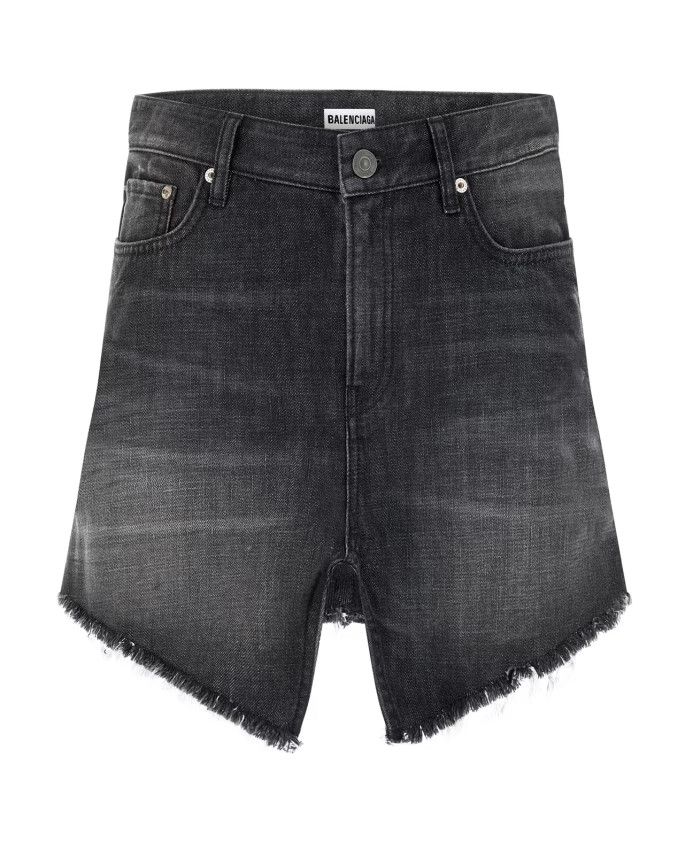 image of Balenciaga O1Mt1Gz0424 Mini Denim Skirt In Black, Women's (Size 30)