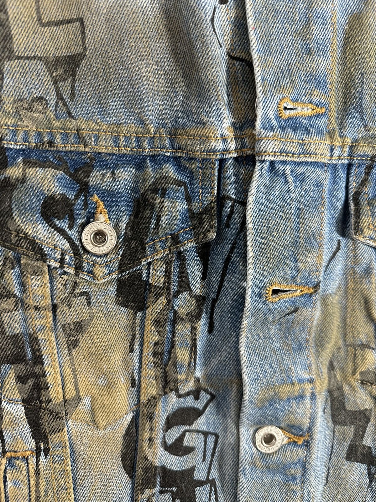 Off-White Off White Graffiti Denim Jacket Size US S / EU 44-46 / 1 - 6 Thumbnail