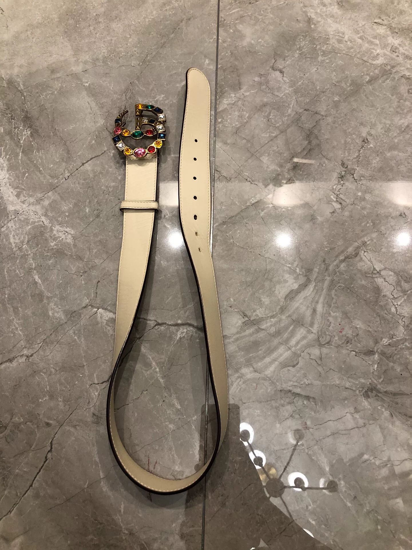 Gucci Gucci Crystal Gemstone Buckle Belt Size ONE SIZE - 1 Thumbnail