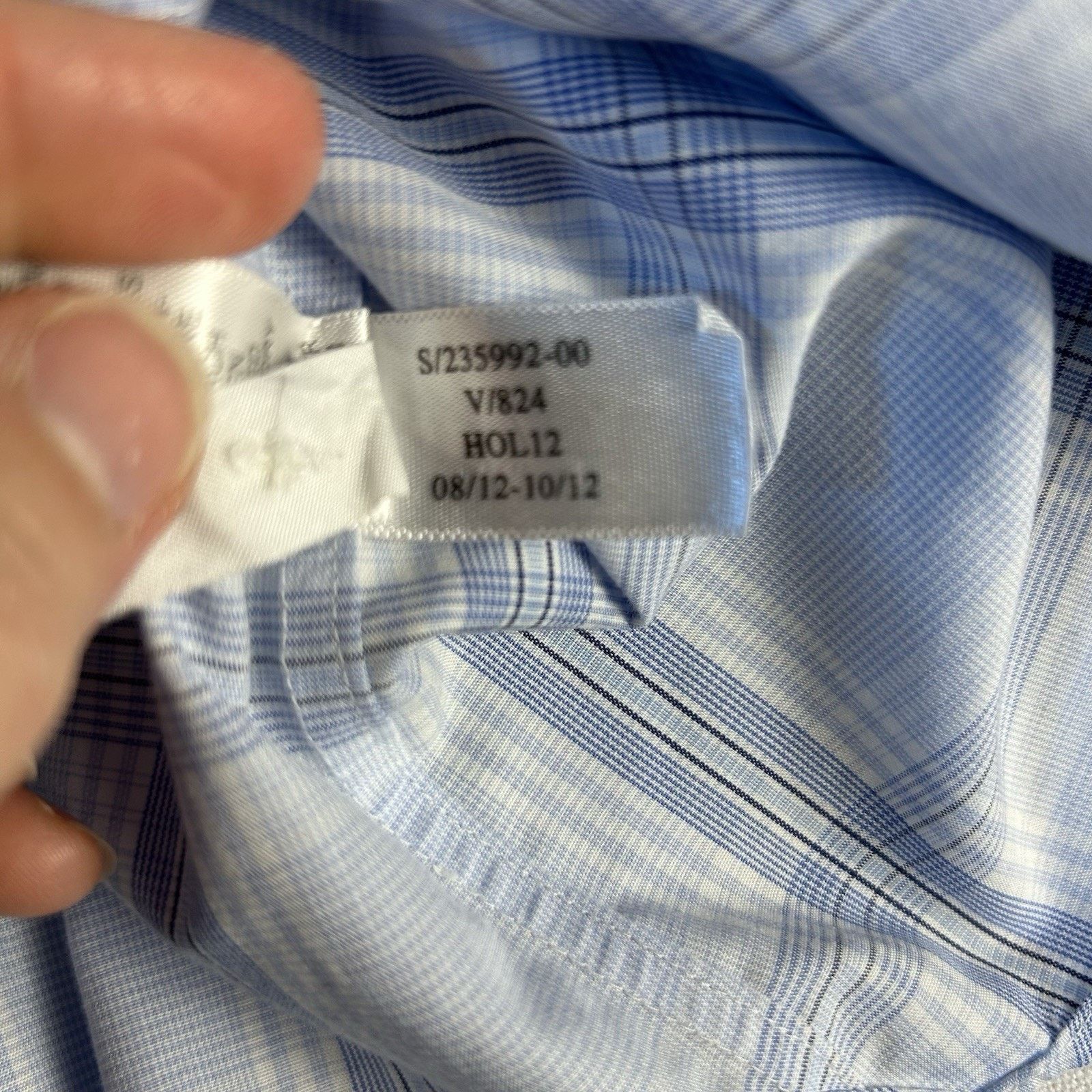 Banana Republic Banana Republic Non-Iron Slim Fit L Blue Plaid Long Sleeve Size US L / EU 52-54 / 3 - 10 Thumbnail