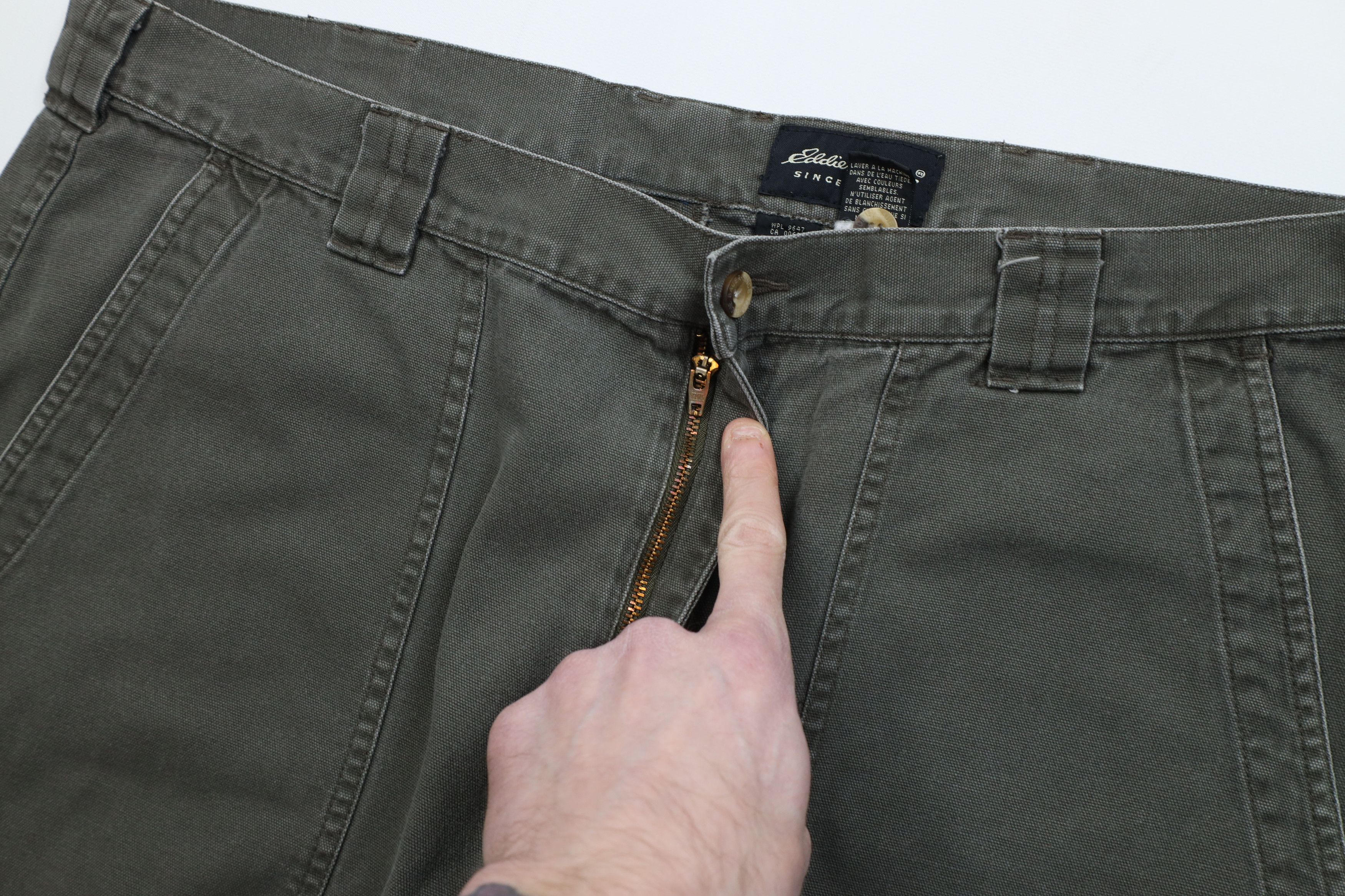 Eddie Bauer Vintage 90s Eddie Bauer Canvas Wide Leg Utility Pants Green Size US 40 / EU 56 - 7 Thumbnail