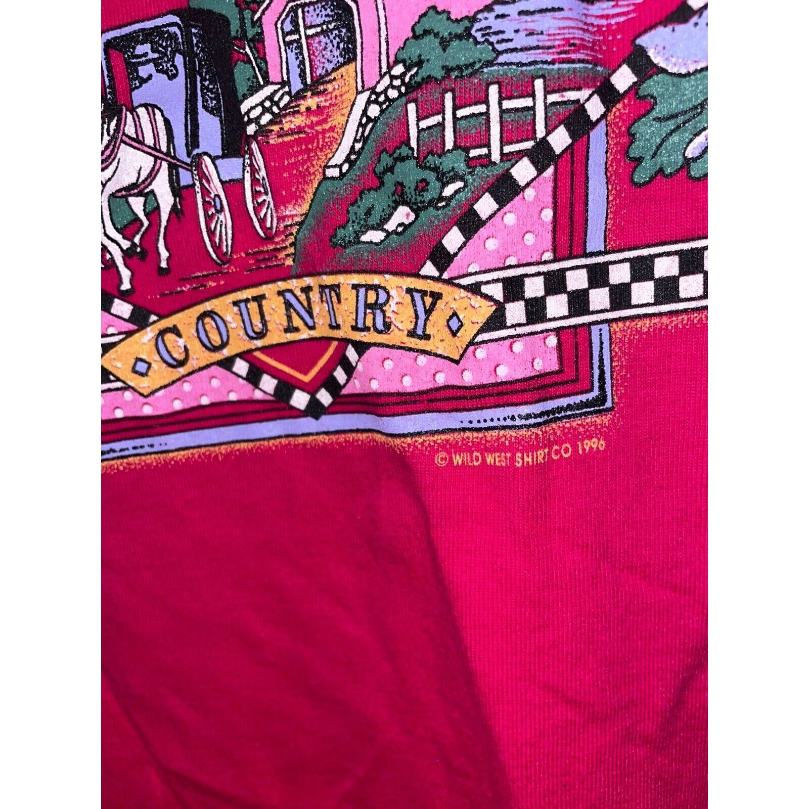 Jerzees Vintage Amish Shirt Pennsylvania Country Tee Pink VTG 90s L Size US L / EU 52-54 / 3 - 6 Thumbnail