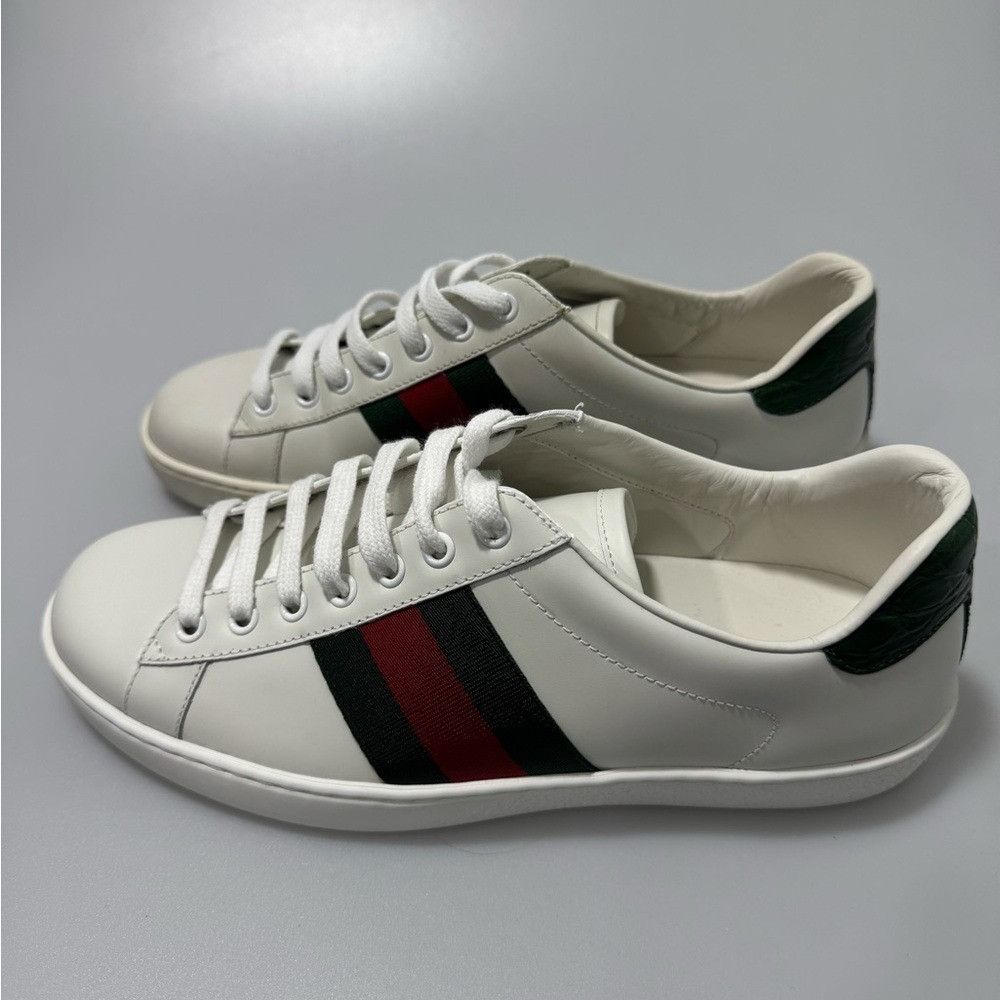 Gucci Gucci Ace Sneakers Leather White Green Red Men’s UK 6/US 7 Size US 7 / EU 40 - 3 Thumbnail
