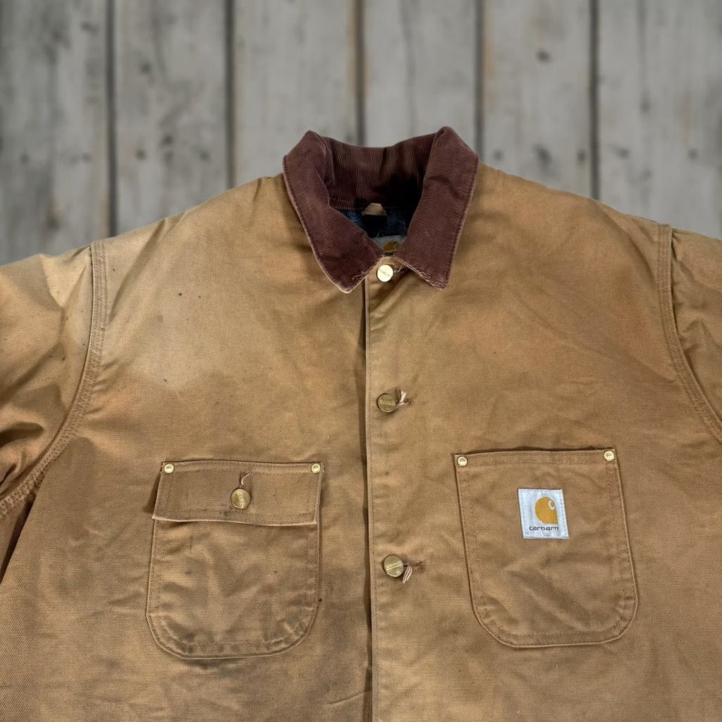 Carhartt VINTAGE Carhartt Jacket Mens XL Brown Canvas Chore Barn Coat Blanket Lined C001 BRN 90s Size US XL / EU 56 / 4 - 1 Thumbnail