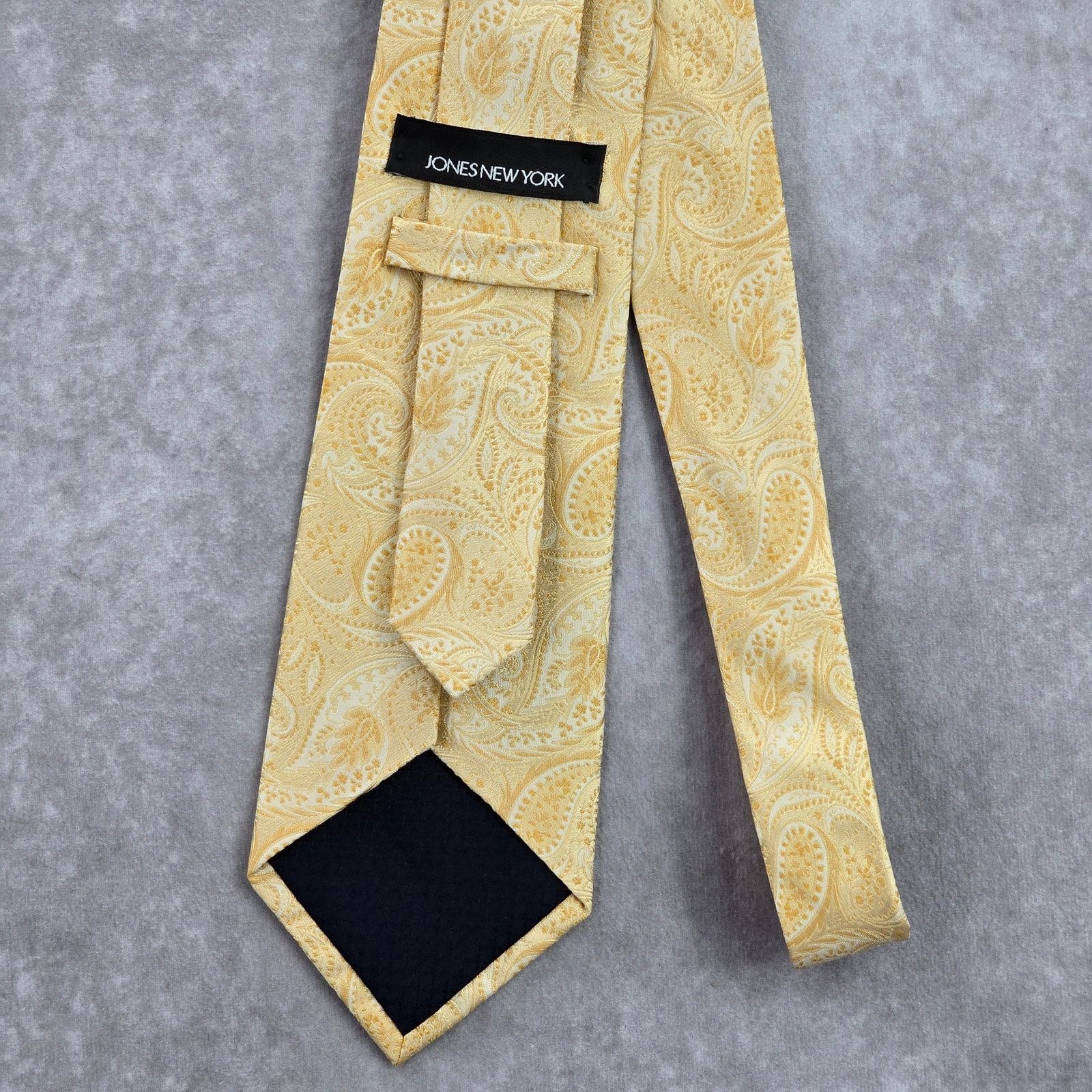 Jones New York Jones New York Yellow Floral Paisley 100% Silk Neck Tie Size 30 - 3 Thumbnail