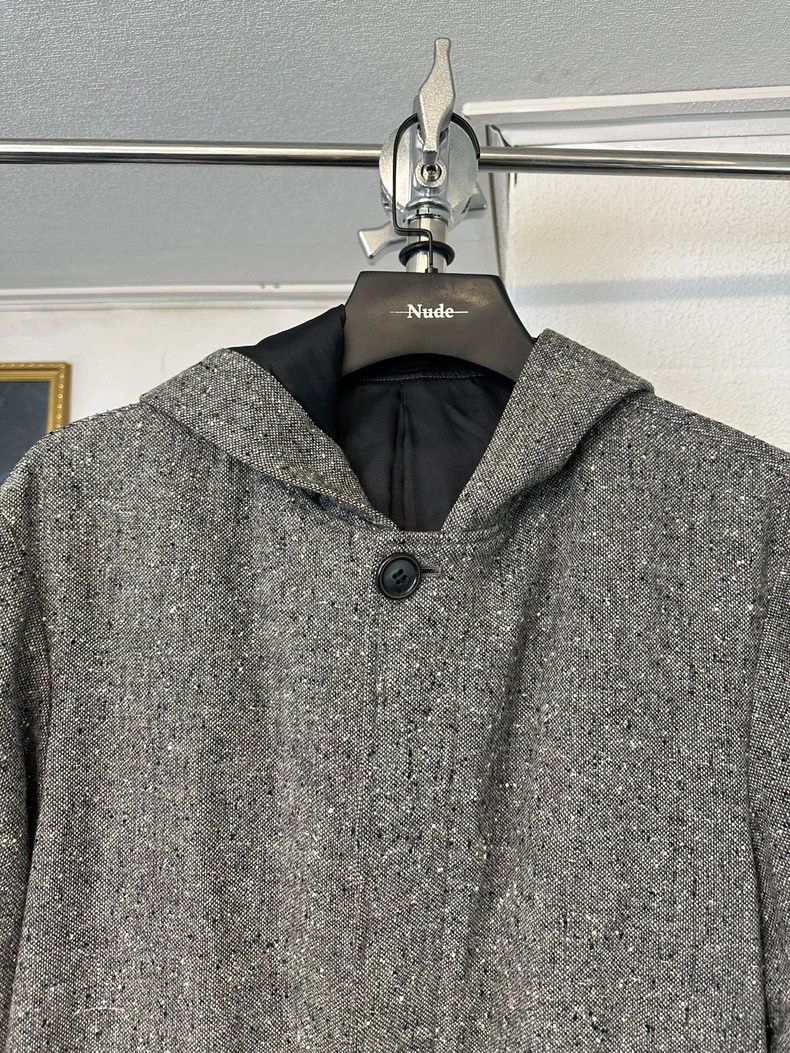 Yohji Yamamoto yohji yamamotoSnow pattern coarse fabric hooded coat 2502-N Size US M / EU 48-50 / 2 - 3 Thumbnail